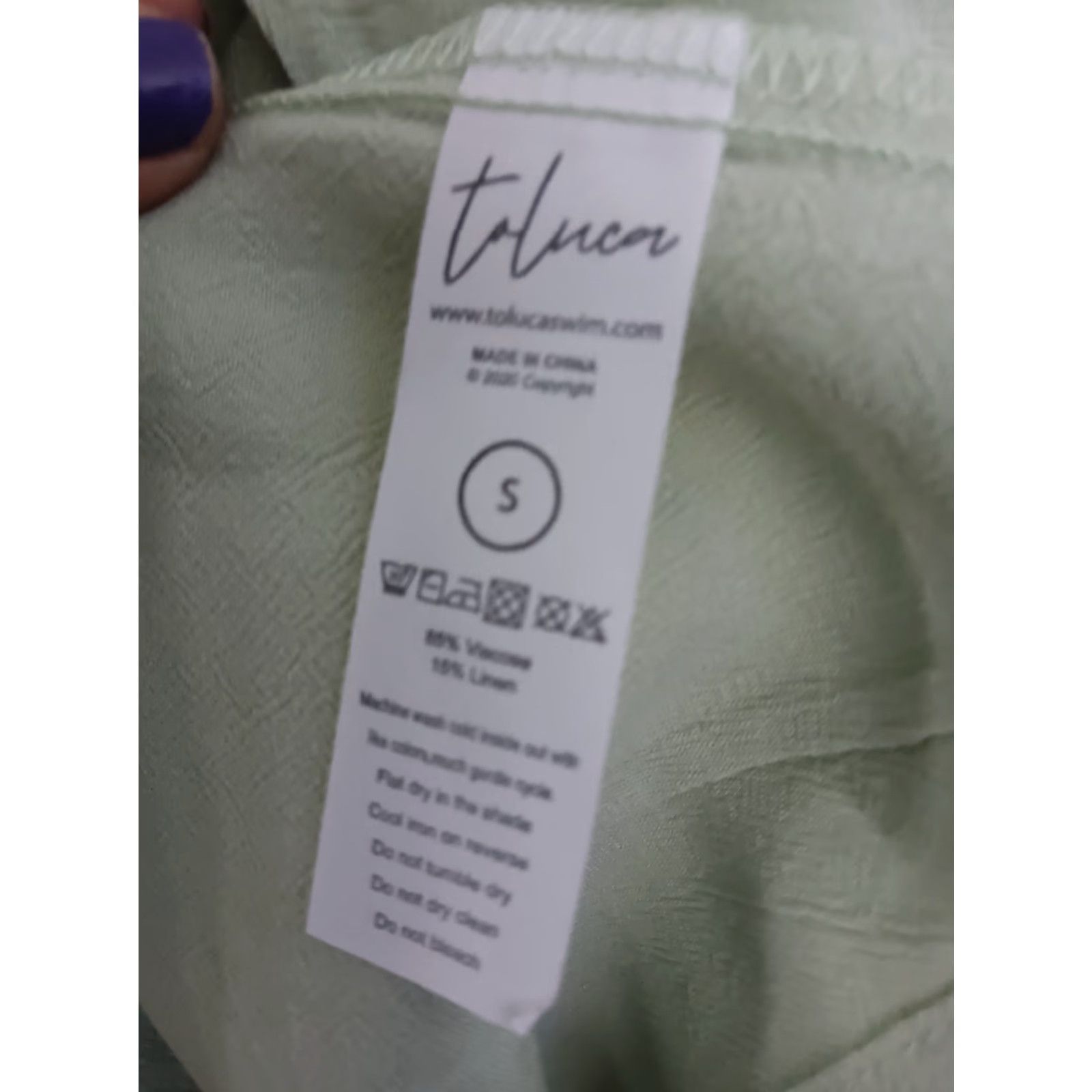 Swims Toluca Swim Women's T-Shirt Cropped Linen Tie Front Eucalyptus S Short Sleeve V-Neck Accessible Fit Slim Color Eucalyptus Size S / US 4 / IT 40 - 5 Thumbnail