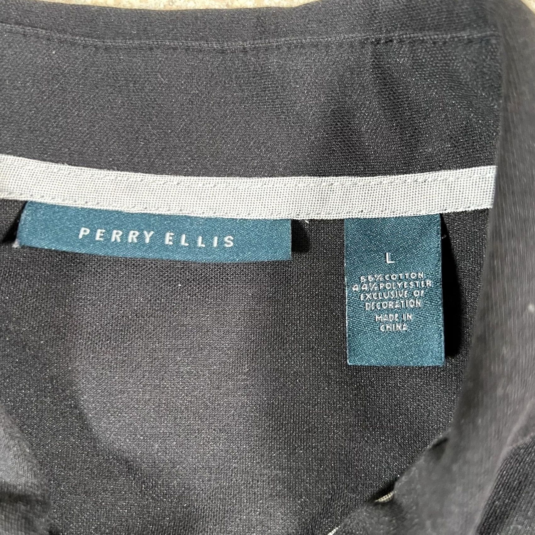 Perry Ellis Perry Ellis Polo Shirt Men Size L Black Stretch Quarter 1/4 Zip Shirt Size US L / EU 52-54 / 3 - 4 Thumbnail
