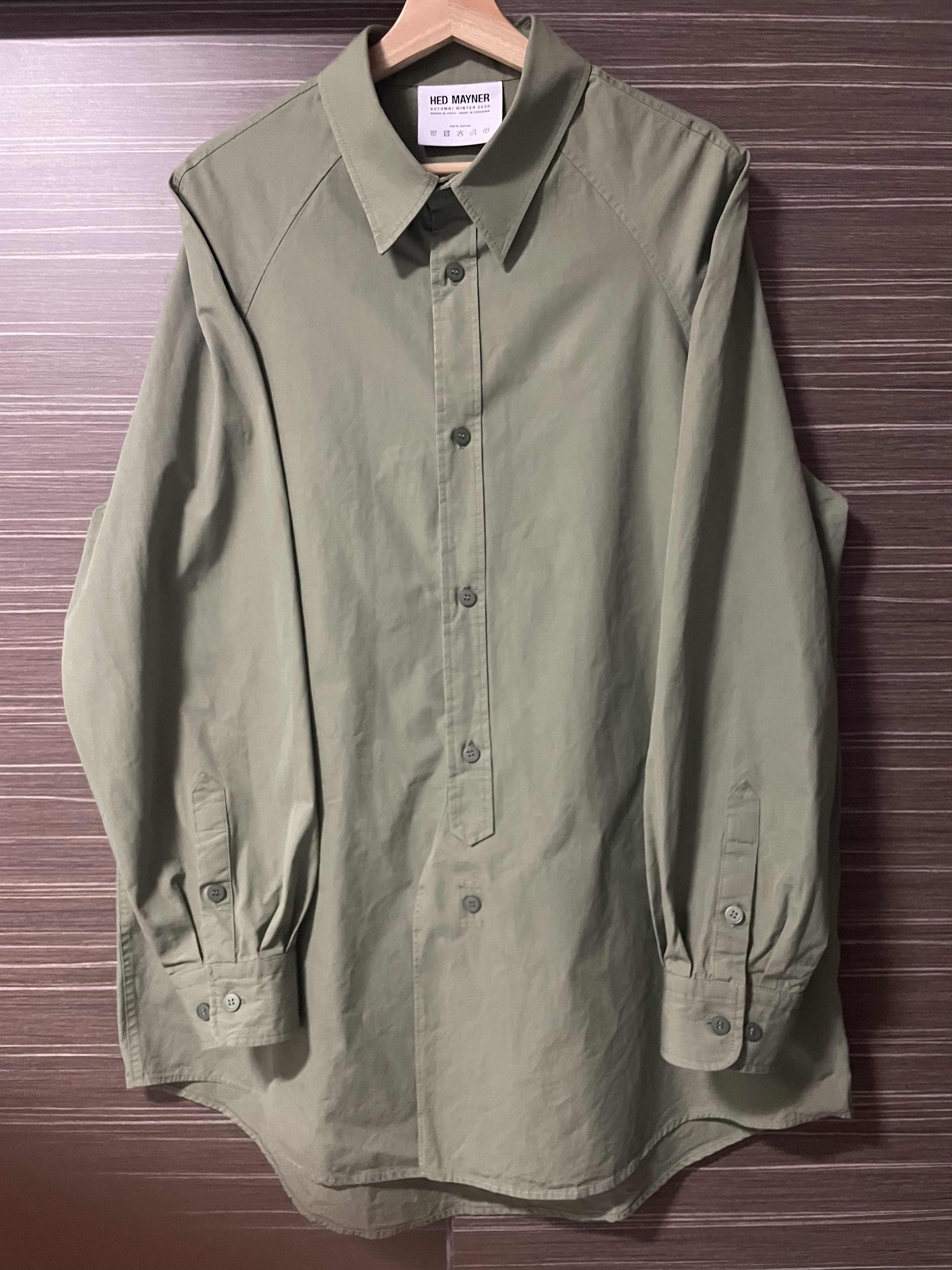 Hed Mayner Hed Mayner Green Cotton Shirt | Grailed