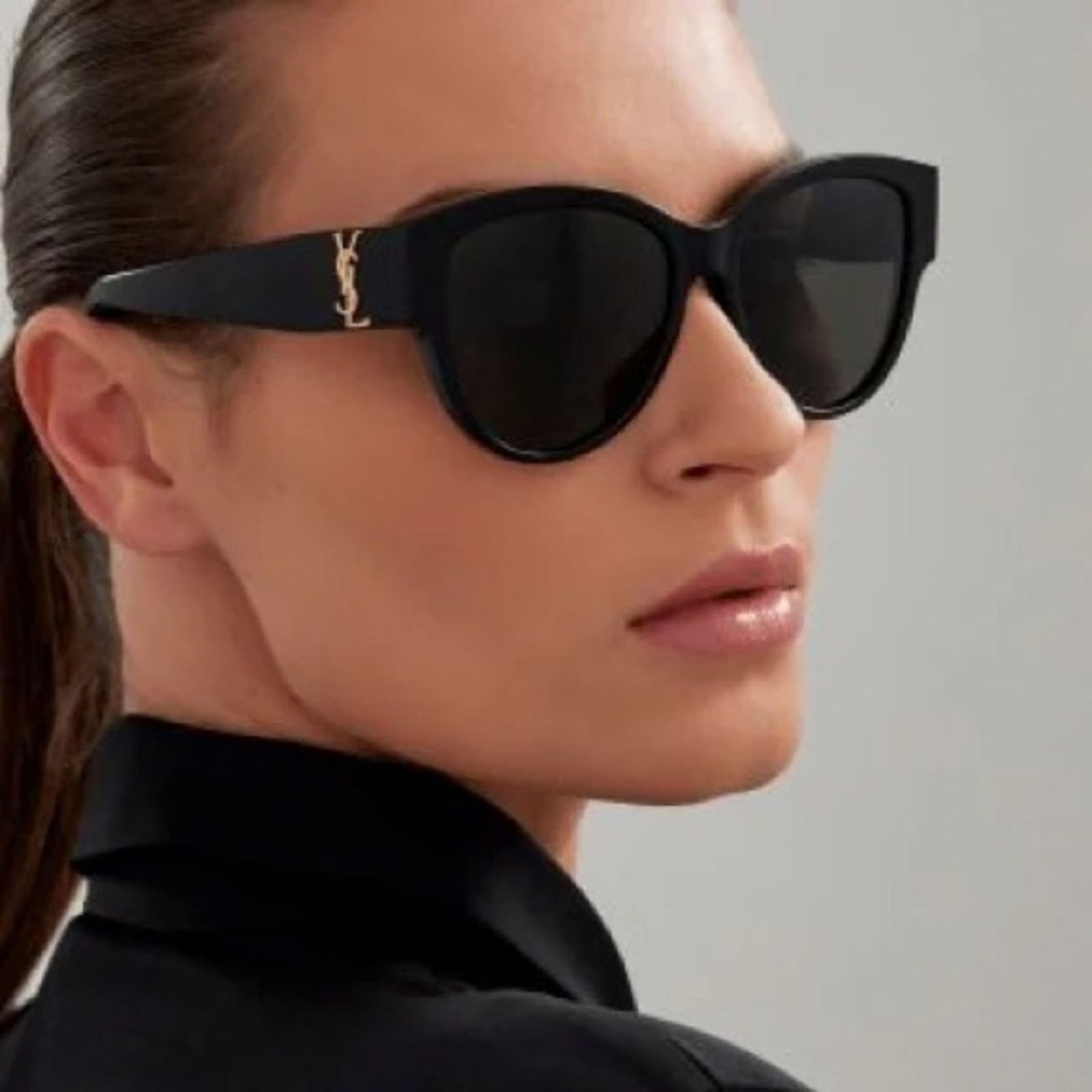 Yves Saint Laurent BRAND NEW SAINT LAURENT SUNGLASSES SLM3 092 Black Grey Women Size ONE SIZE - 2 Thumbnail