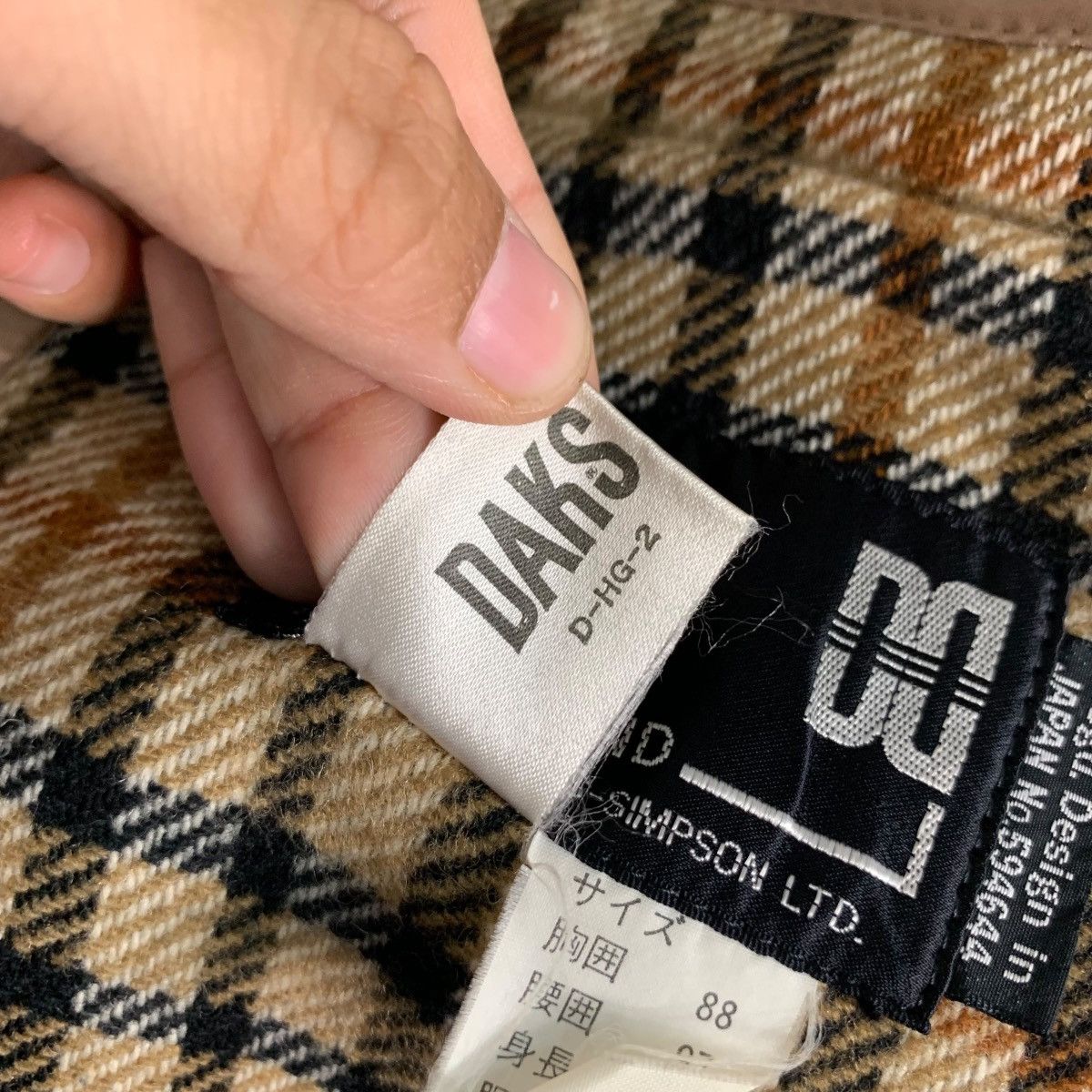 DAKS Vintage 90's DAKS ENGLAND Wool Coat Jacket #2740-C123 Size US L / EU 52-54 / 3 - 16 Thumbnail