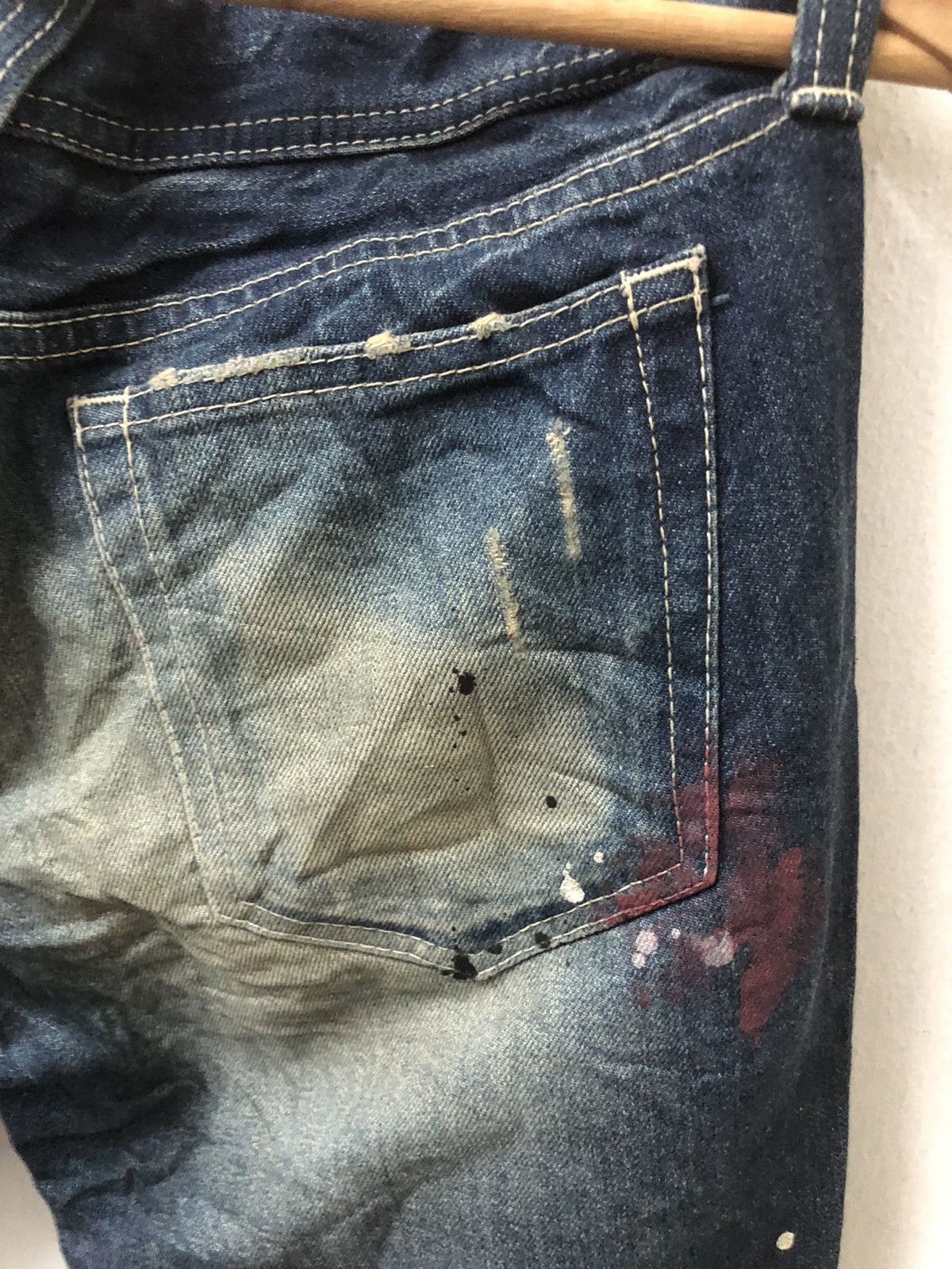 Japanese Brand × Vanquish Vanquish Destroyed Mud Wash Painted Jeans Size US 30 / EU 46 - 11 Thumbnail