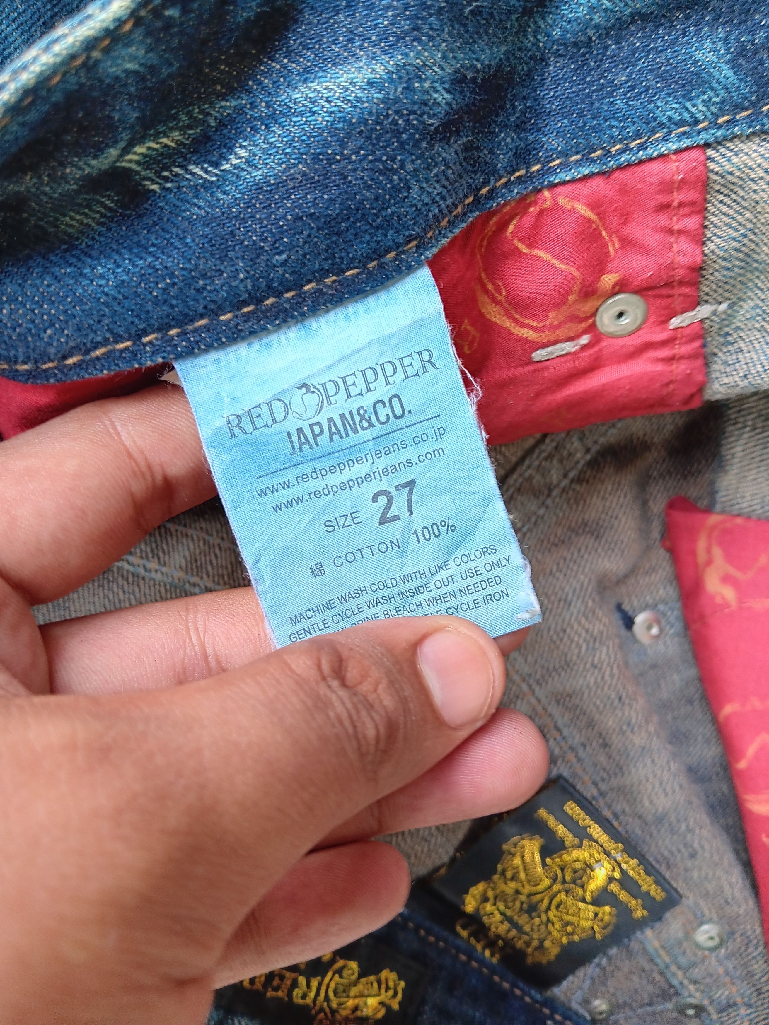 Vintage RARE! Vintage japan red peppers low rise flared denim pants Size US 30 / EU 46 - 10 Thumbnail