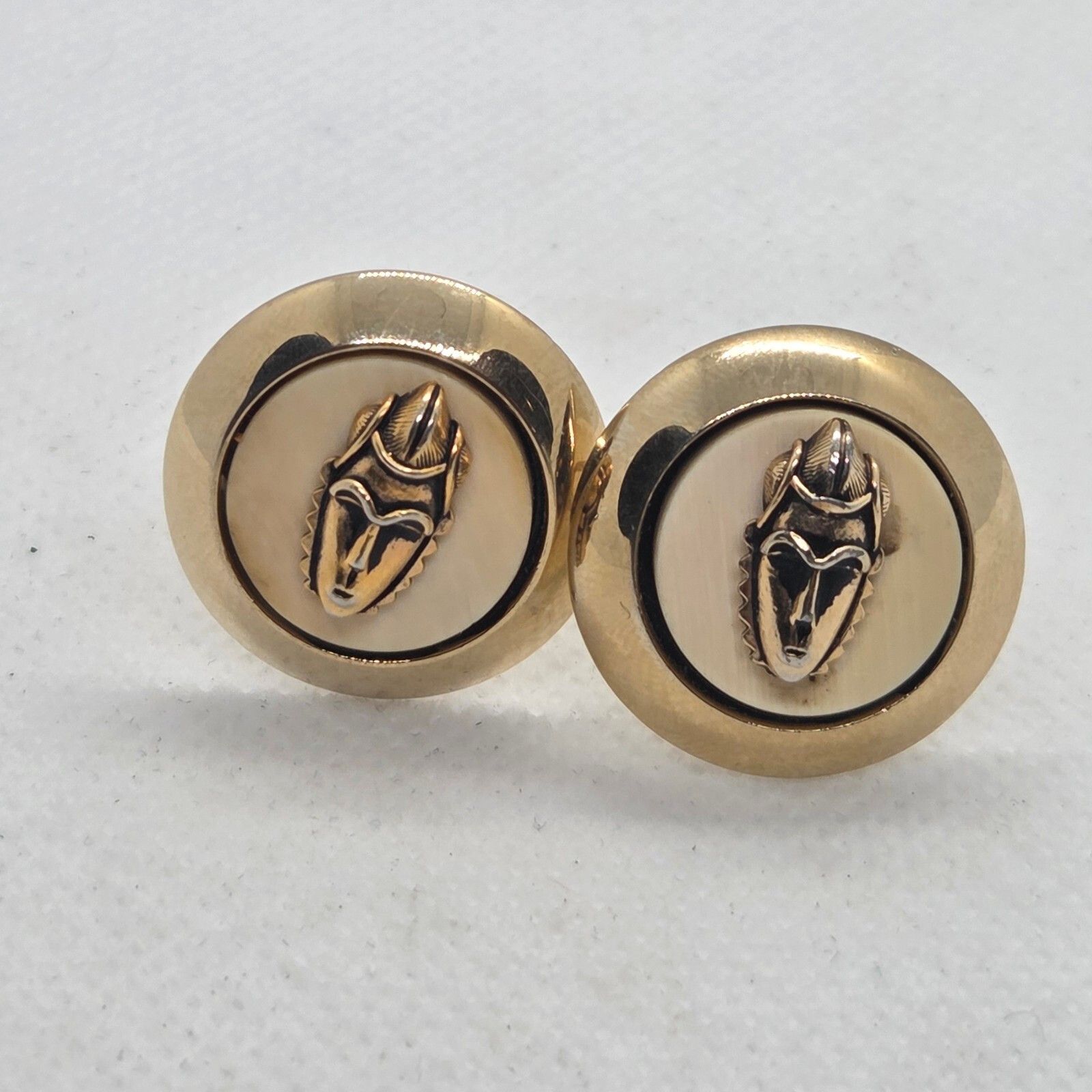 Sankuanz Vintage Swank African Tribal Mask Cufflinks Size ONE SIZE - 1 Thumbnail