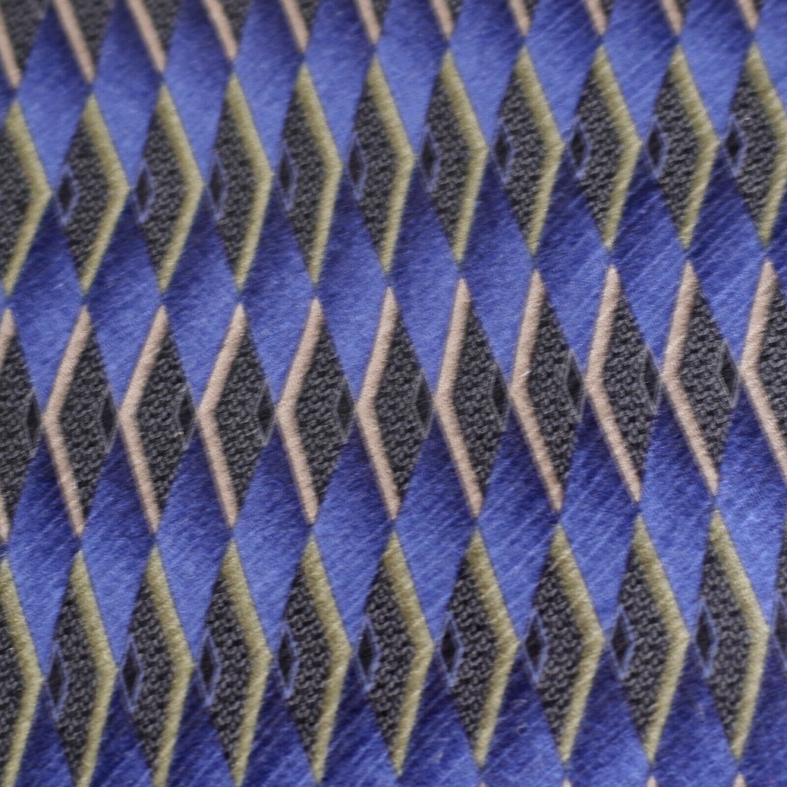 Roundtree & Yorke Roundtree & Yorke Blue Green Abstract Print Wide Silk Tie Ha Size ONE SIZE - 2 Thumbnail