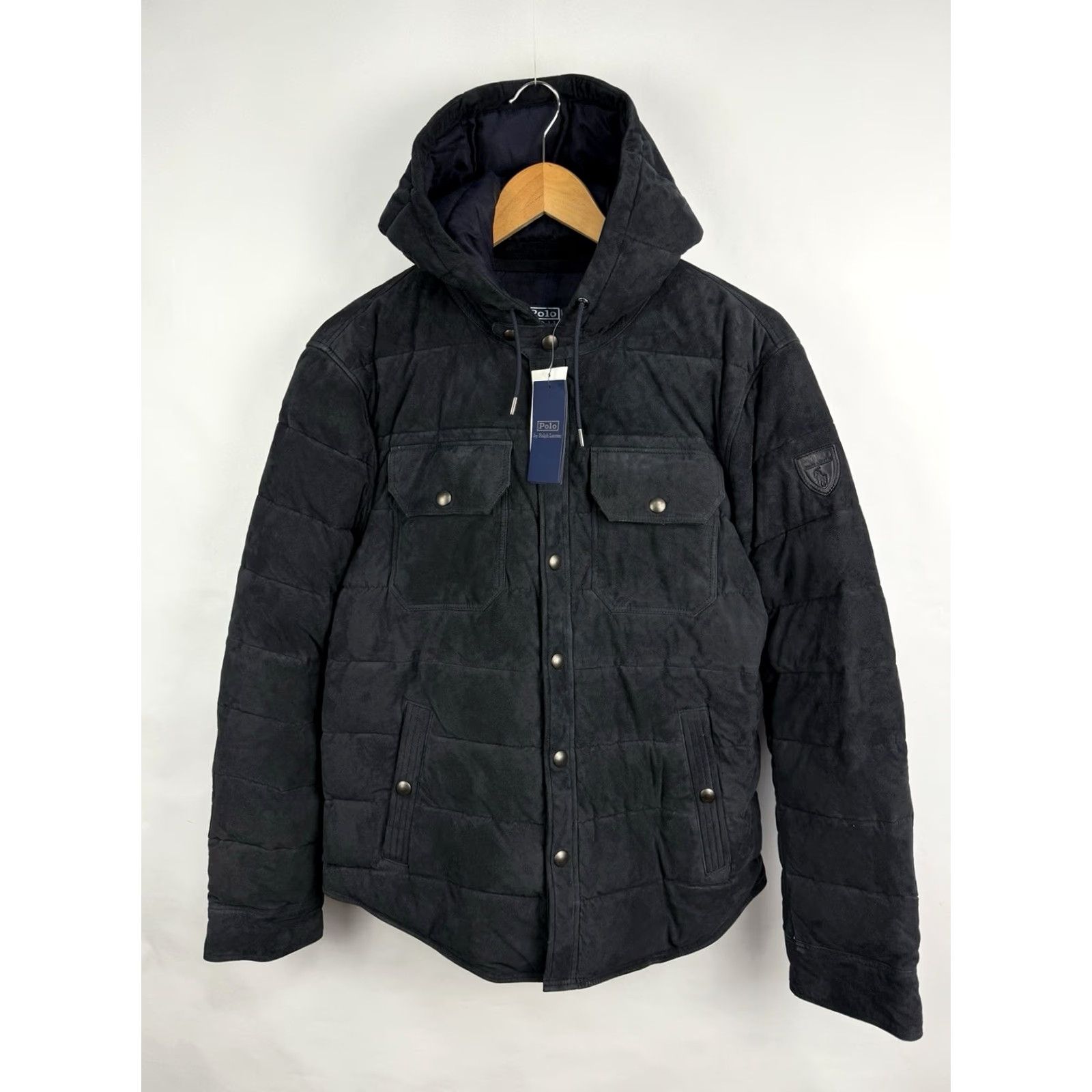 Ralph Lauren Ralph Lauren Polo Quilted Suede Hooded Jacket S Dark Blue Mens Quilted Hooded Jacket Size US S / EU 44-46 / 1 - 6 Thumbnail