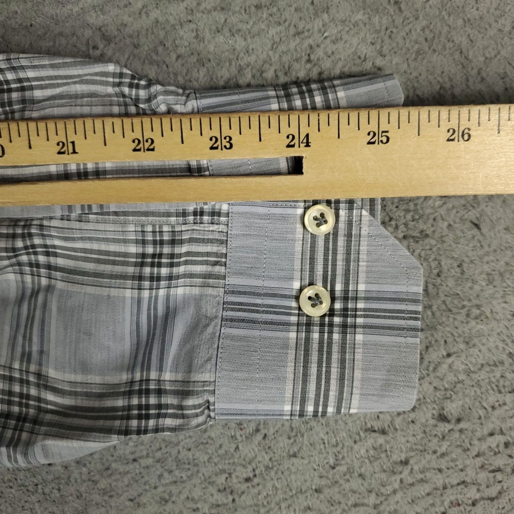 Peter Millar Peter Millar Mens Large Gray Plaid Casual Button Up Long Sleeve Shirt Size US L / EU 52-54 / 3 - 6 Thumbnail