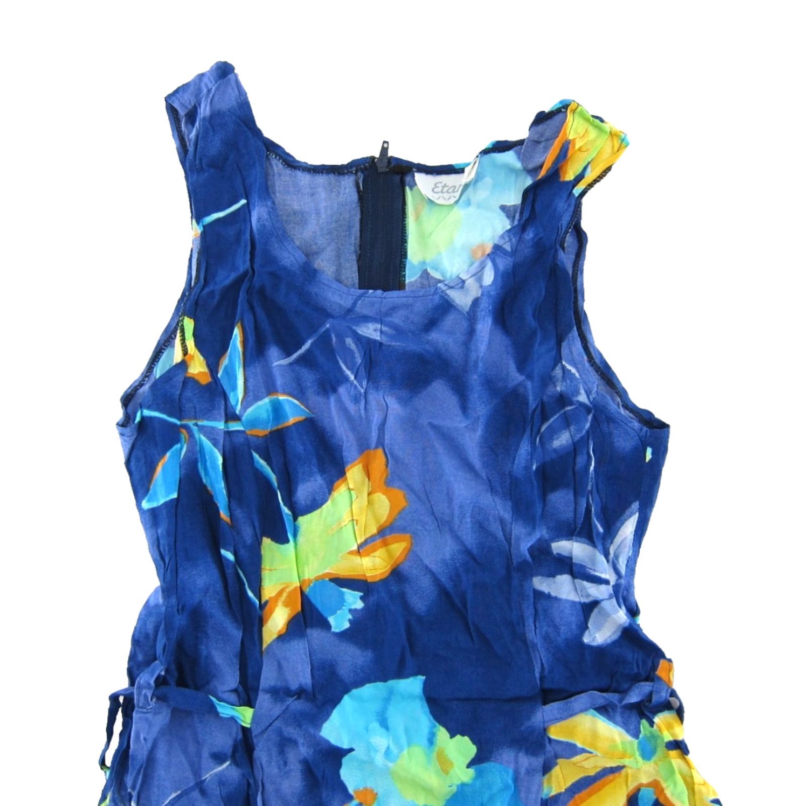 Vintage VINTAGE Etam Tank Dress Sun Floral Blue Orange Green Blue 90s Y2K Sun Dress Classic Etam Floral Tank Dress Women Small XS? Size S / US 4 / IT 40 - 4 Thumbnail