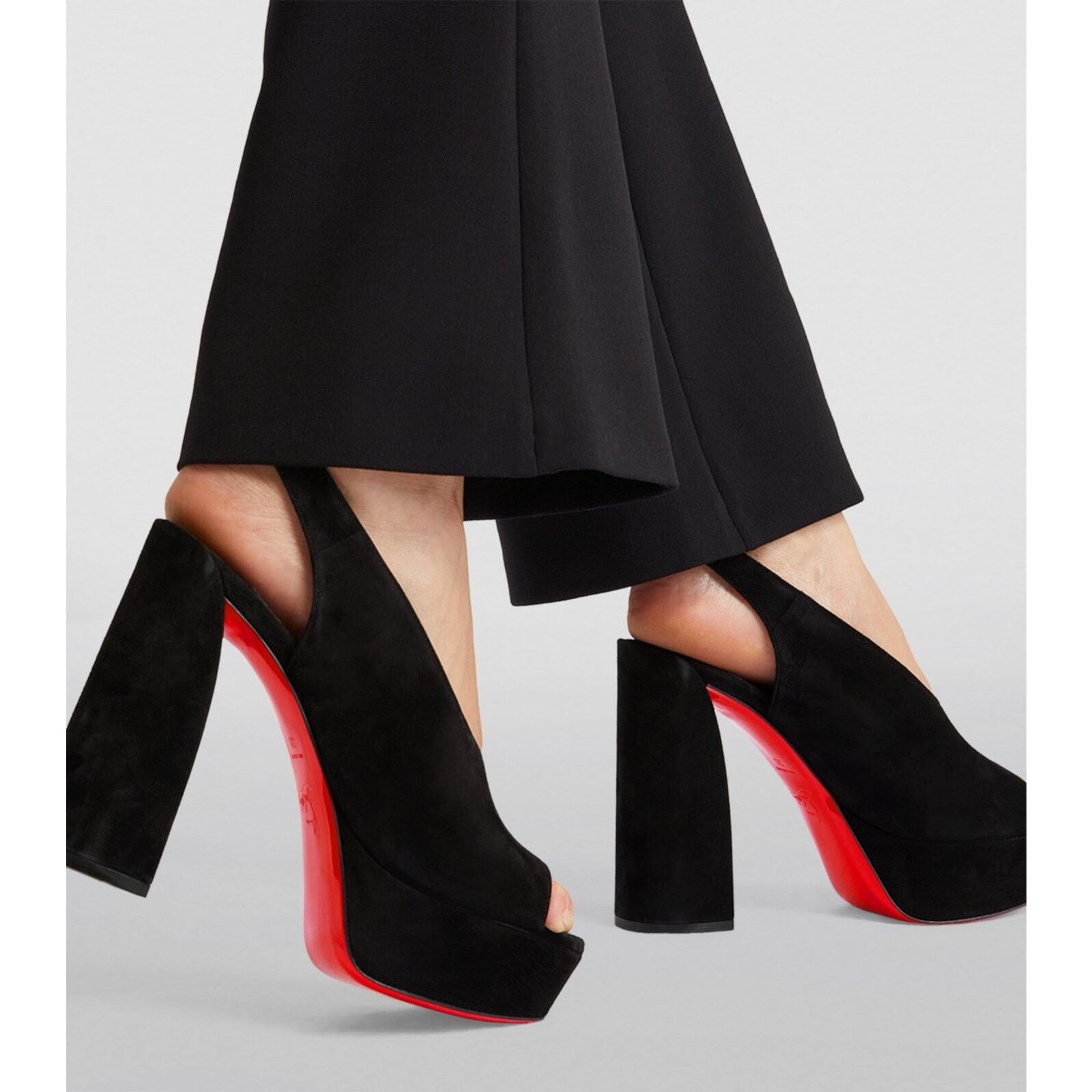 Christian Louboutin Movida Irina 130 Black Platform Sandal Block Heel Pump 40 Size US 10 / IT 40 - 6 Thumbnail