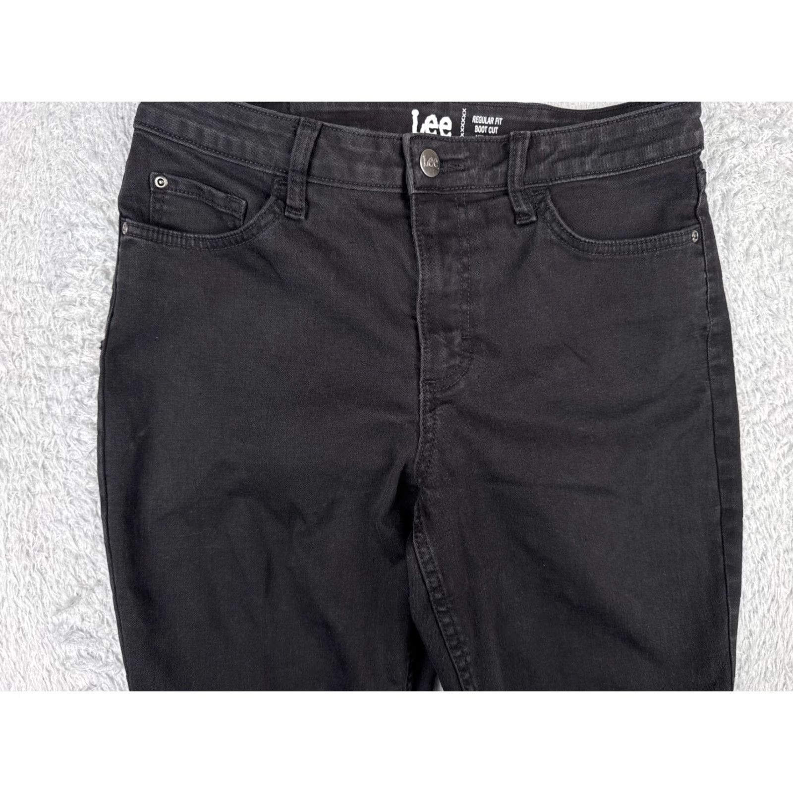 Lee Lee Jeans Women 30x31 Black Denim Bootcut Mid Rise Cotton Blend 30 Inseam 31 Pockets Stretch Size 30" / US 8 / IT 44 - 4 Thumbnail