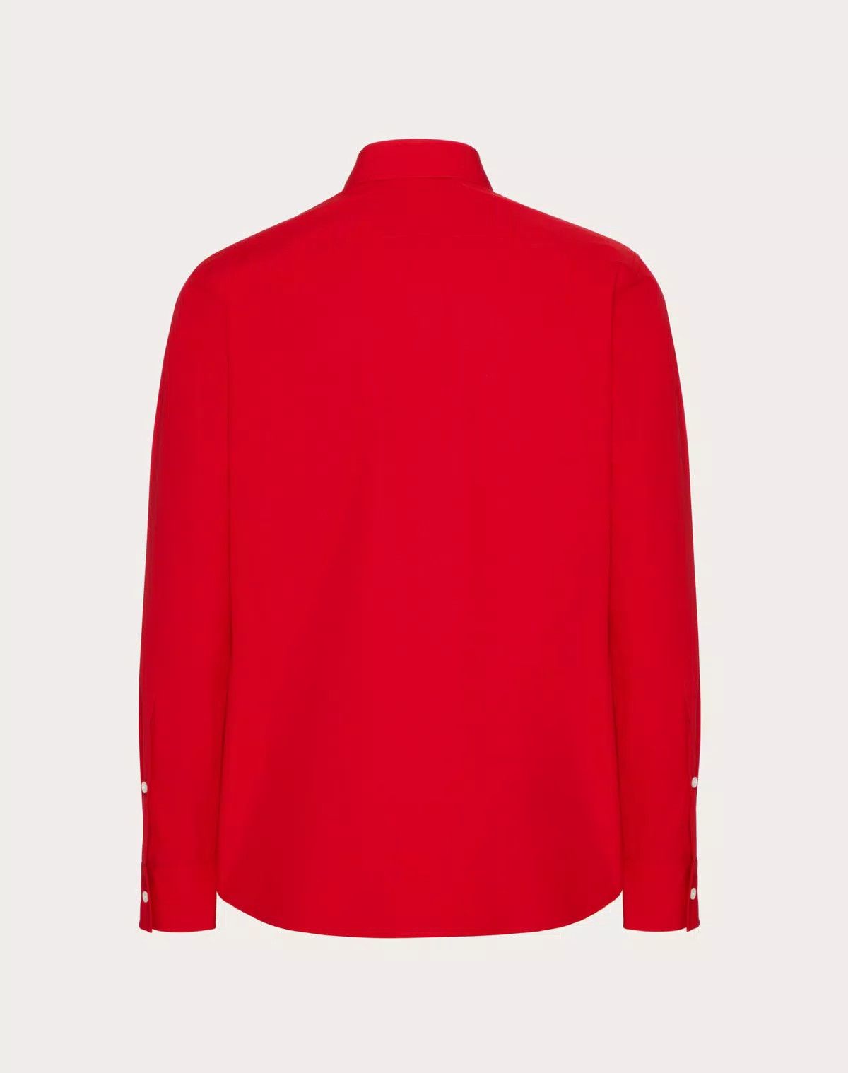 Valentino oc11z0725 Heavy Cotton Poplin Long Sleeve Shirt in Red Size US M / EU 48-50 / 2 - 2 Thumbnail
