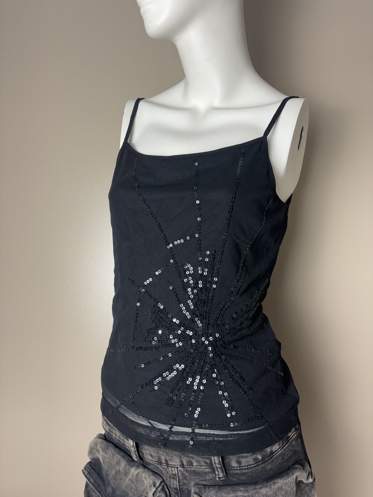 Japanese Brand × Vintage Vintage tank top glamour mesh Size L / US 10 / IT 46 - 1 Thumbnail