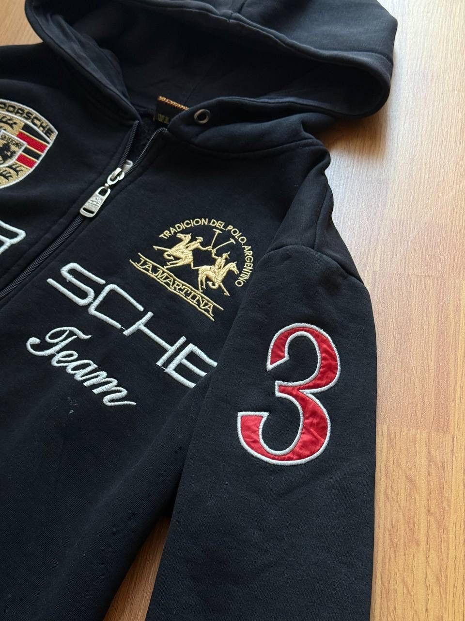 La Martina Vintage Porshe La Martina Black Zip Hoodie Sweatshirt Size US XL / EU 56 / 4 - 12 Thumbnail