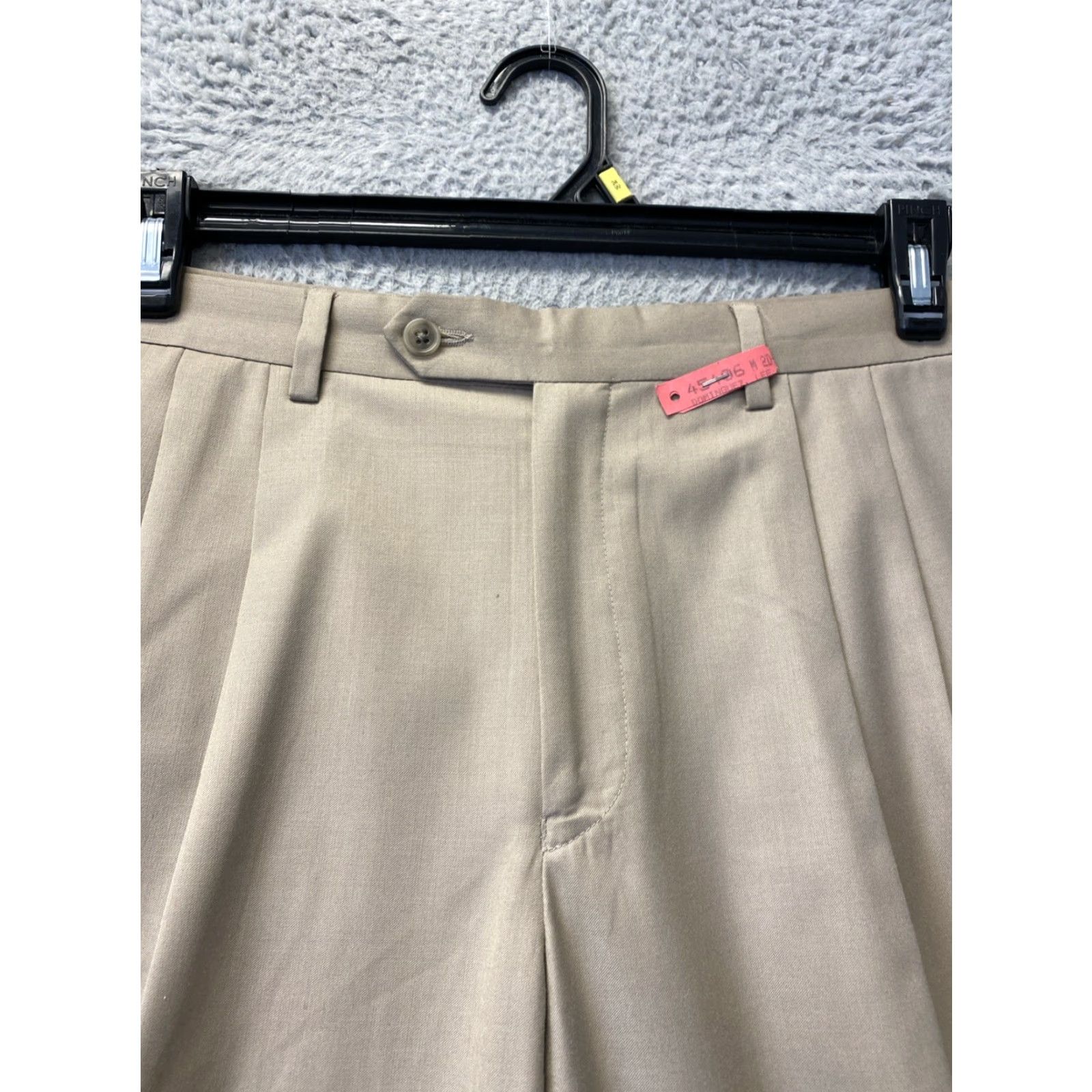 Polo Ralph Lauren VINTAGE Polo Ralph Lauren Dress Pants Mens 34x30 Beige Wool Pleated Front Zipper 1980s USA Men's Pants Size US 34 / EU 50 - 2 Thumbnail