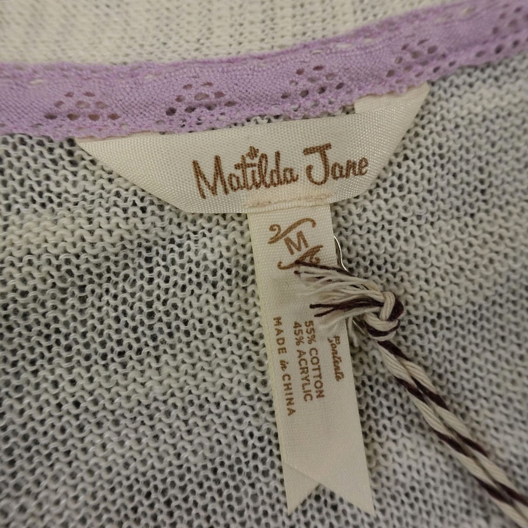 Vintage NEW Matilda Jane Sweater Womens M White Cream Short Sleeve Wrap Knit Cardigan Size M / US 6-8 / IT 42-44 - 3 Thumbnail
