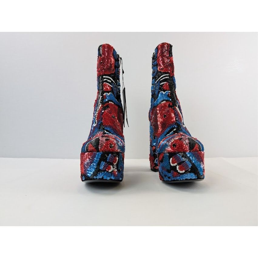 Saint Laurent Paris o1rshd1 Billy Sequence Embellished Platform Ankle Boots Size US 10 / IT 40 - 11 Thumbnail