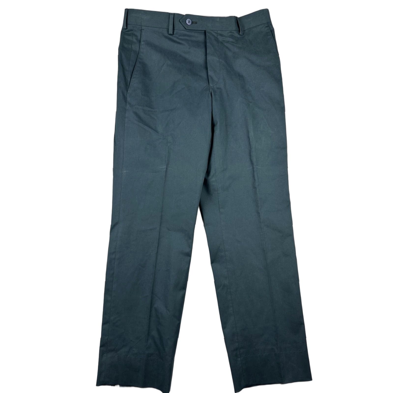 Vintage Samuelsohn Dress Pants Mens 38x32 33x28 Teal Cotton Stretch Flat Front Pockets Business Casual Slacks Canada Mens Size US 33 - 1 Thumbnail