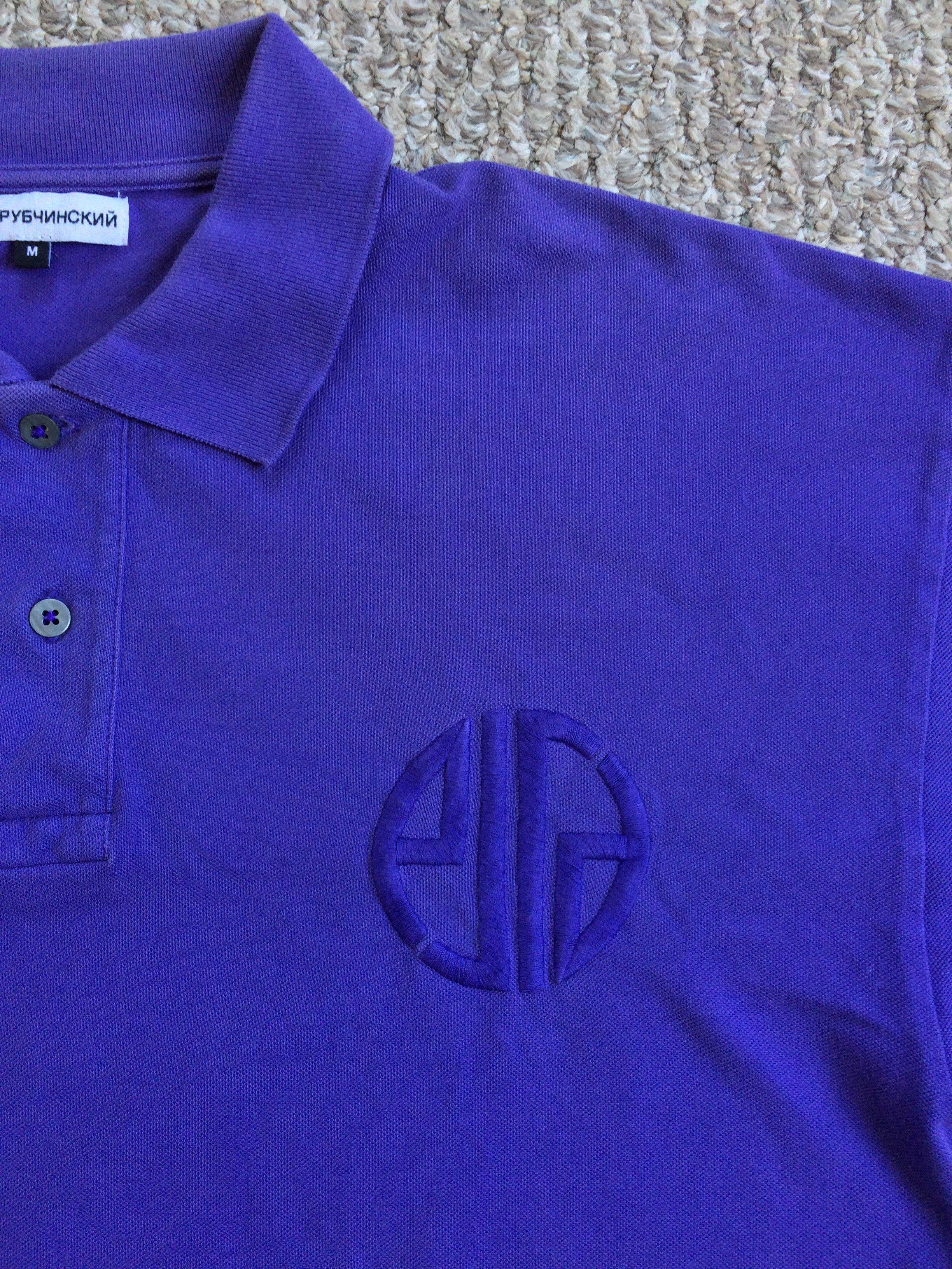 Gosha Rubchinskiy Gosha Rubchinskiy Monogrammed Purple Polo Shirt Size US M / EU 48-50 / 2 - 2 Thumbnail