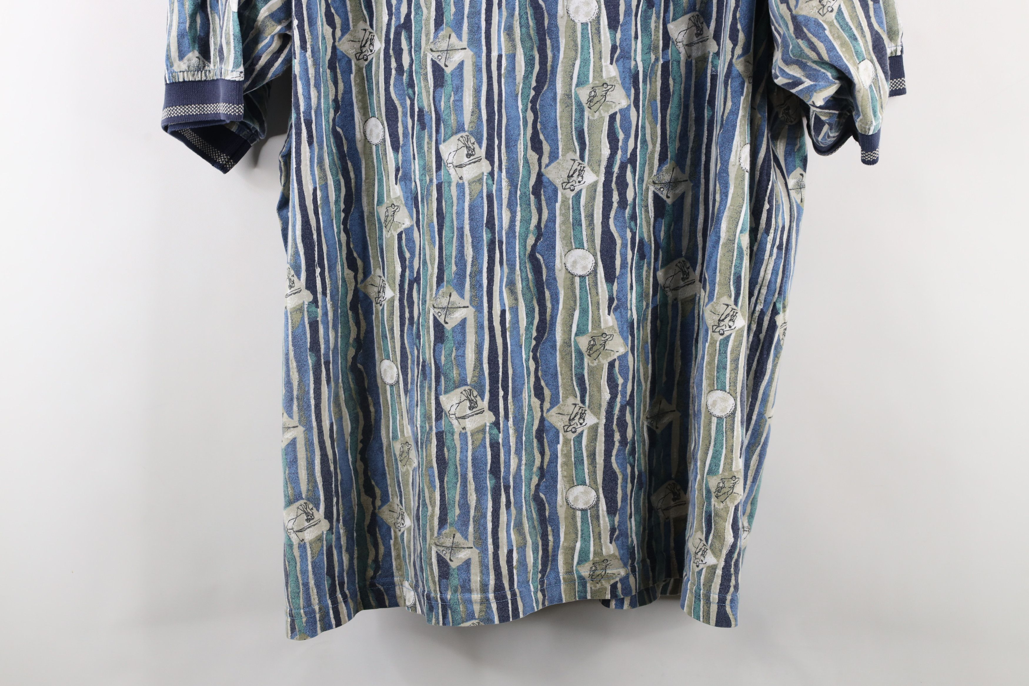 Vintage Vintage 90s Streetwear All Over Print Baggy Golf Polo Size US XL / EU 56 / 4 - 8 Thumbnail