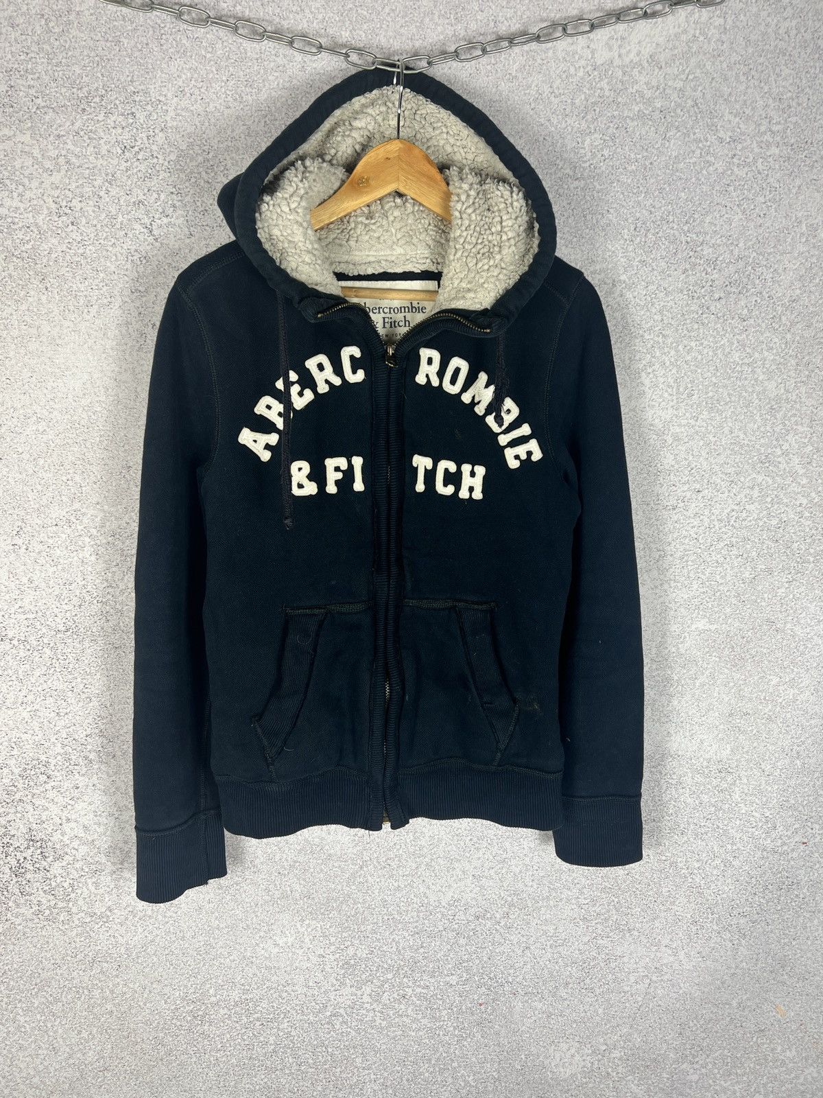 Abercrombie & Fitch Vintage Abercrombie Big Logo Fur Zip Hoodie IfSixWasNine Size US S / EU 44-46 / 1 - 1 Thumbnail