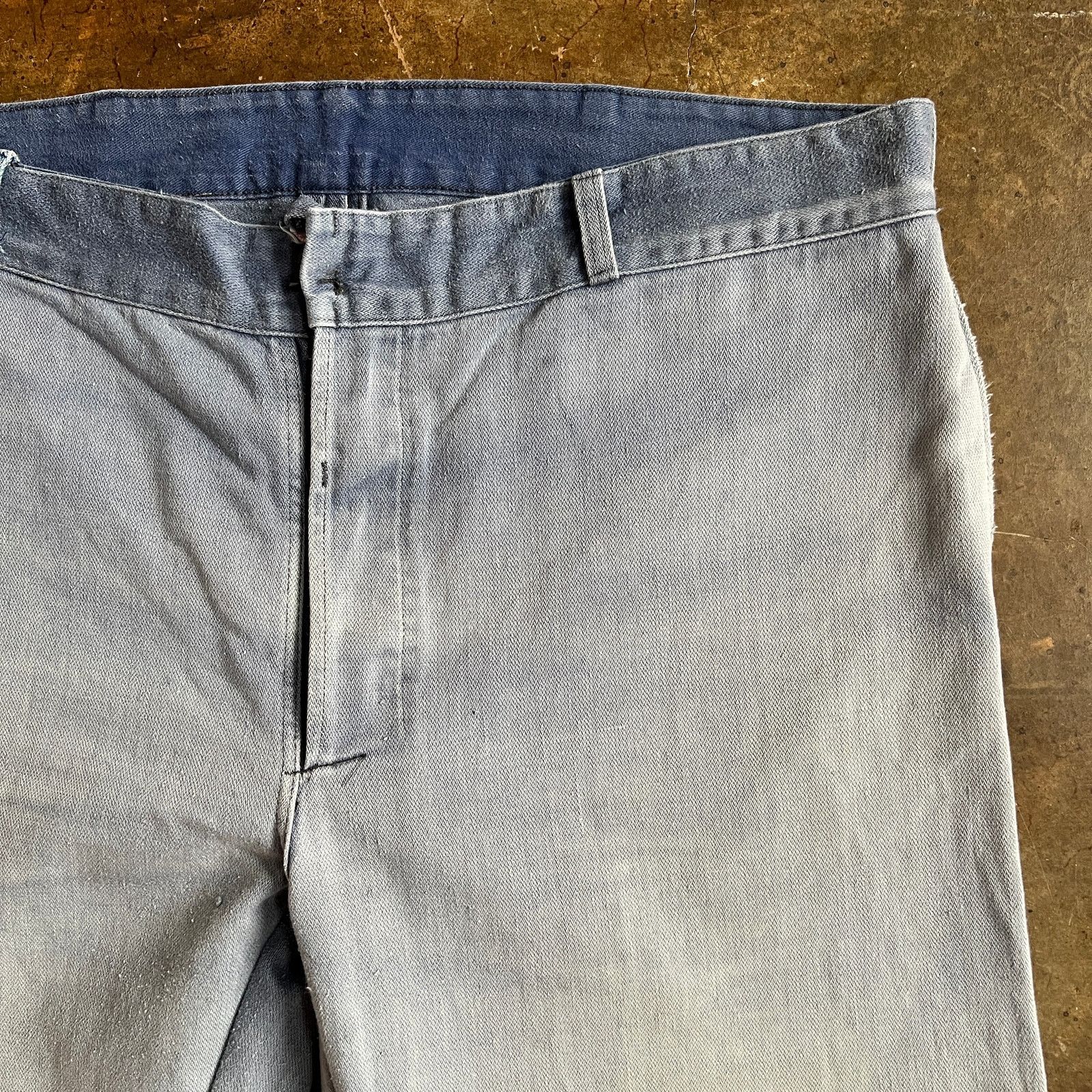 Vintage VTG French Sanforized Chore Pants Fade and Repairs 38x26 Size US 38 / EU 54 - 1 Thumbnail