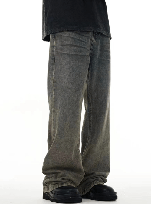 Japanese Brand × Jean Washed distressed all-match loose straight bootcut jeans Size US 32 / EU 48 - 3 Thumbnail