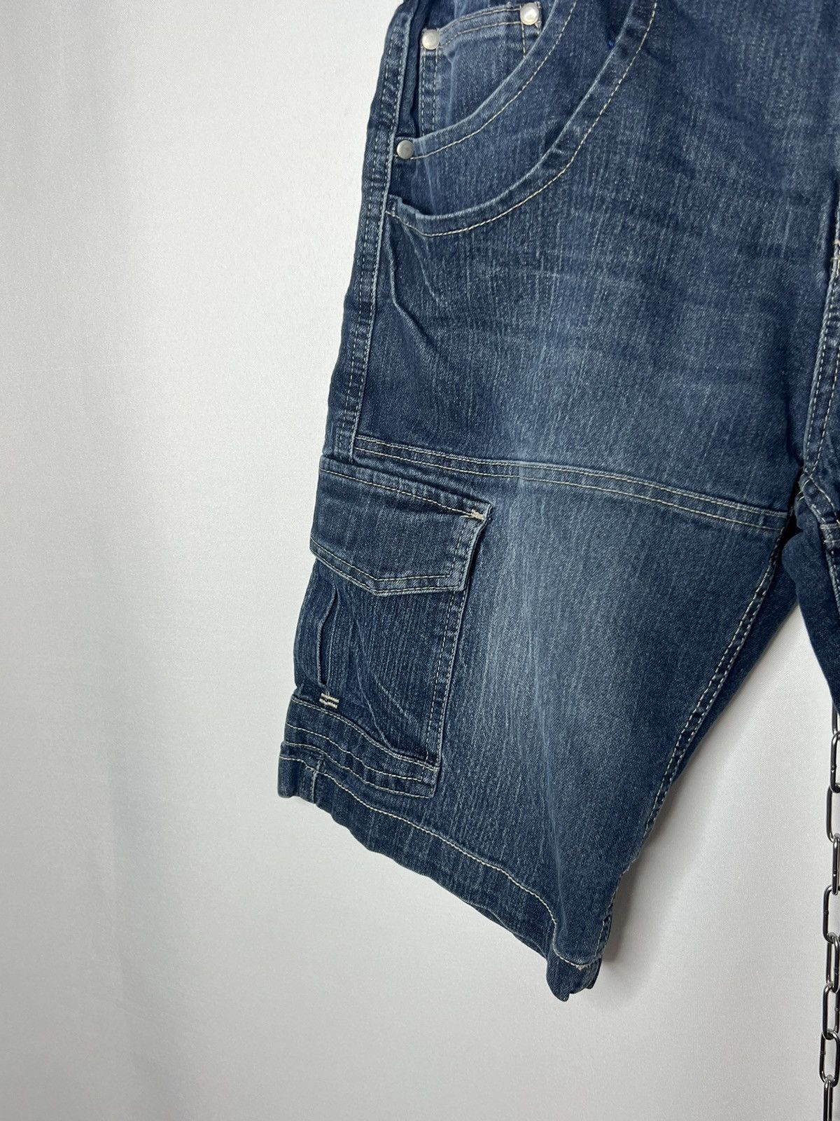 Vintage Armani Jeans Metal Logo Denim Shorts Multipocket