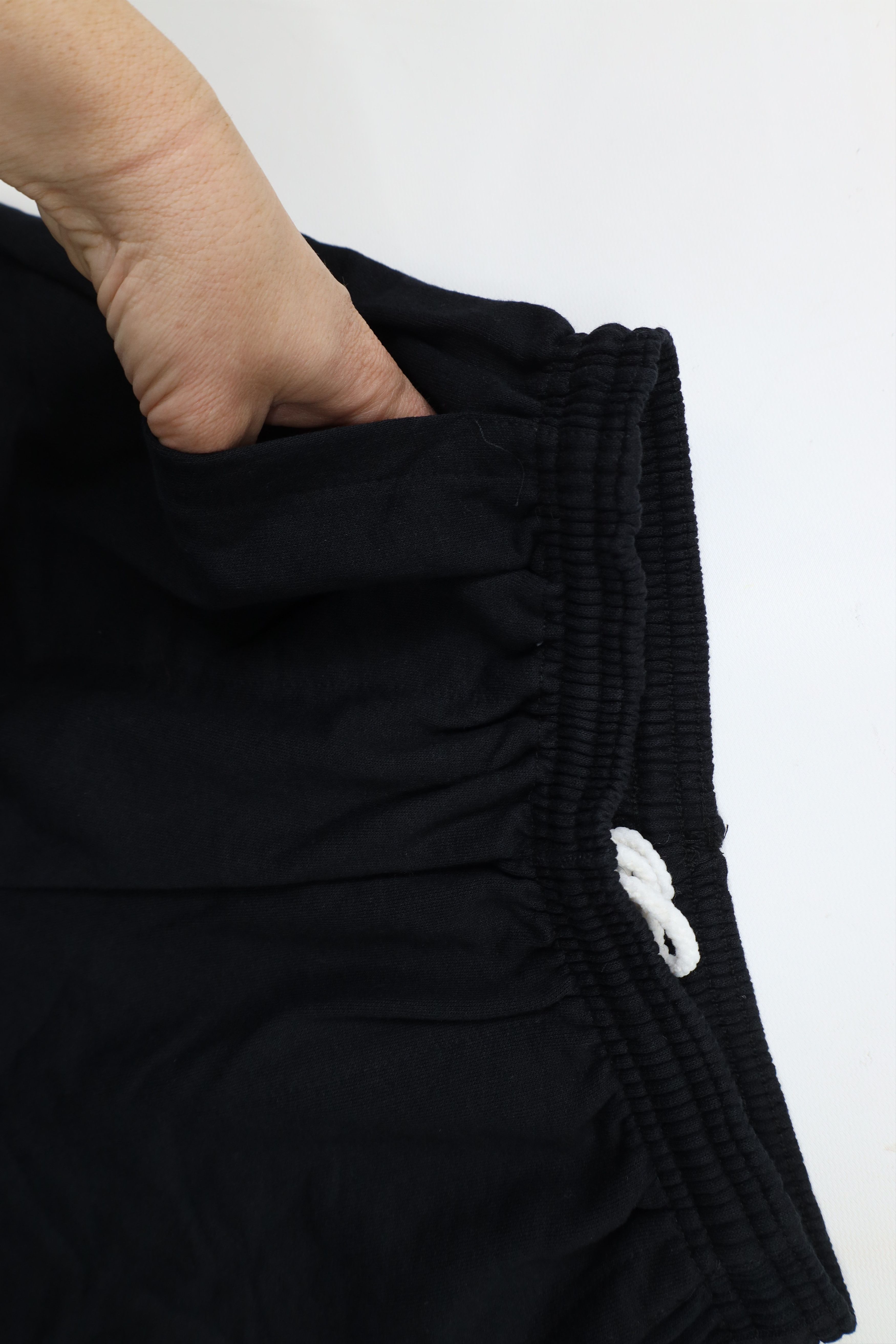Vintage Vintage 90s Streetwear Blank Sweatpants Shorts Black USA Size US 30 / EU 46 - 6 Thumbnail