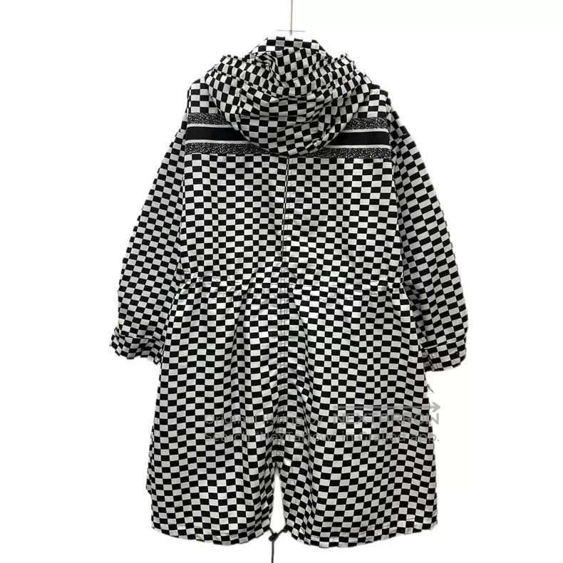 Dior Dior Black and white colour-blocked checkerboard hooded lo Size XXS / US 00 / IT 34 - 2 Thumbnail