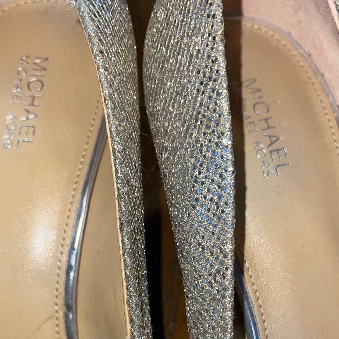 Michael Kors Michael Kors MK Kitten Pump Heel Silver Glitter Prom 7.5 Size US 7.5 / IT 37.5 - 5 Thumbnail