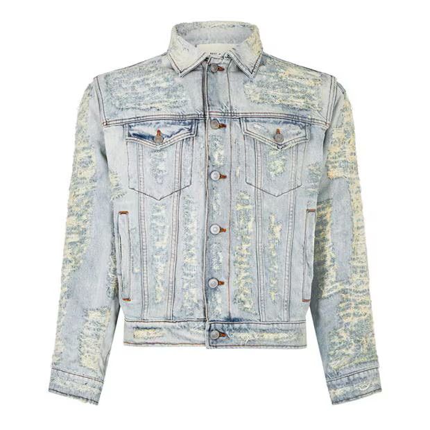 1017 ALYX 9SM o1g2r1mq0824 Distressed Denim Jacket in Light Blue Size US M / EU 48-50 / 2 - 1 Thumbnail