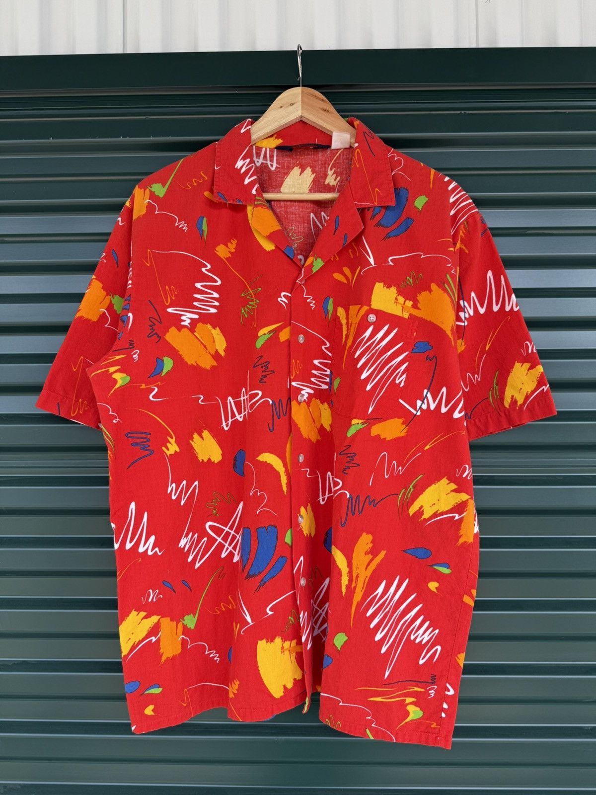 Vintage Vintage 90s Woolrich Paint Scribble Art Button Up Shirt Size US L / EU 52-54 / 3 - 2 Thumbnail