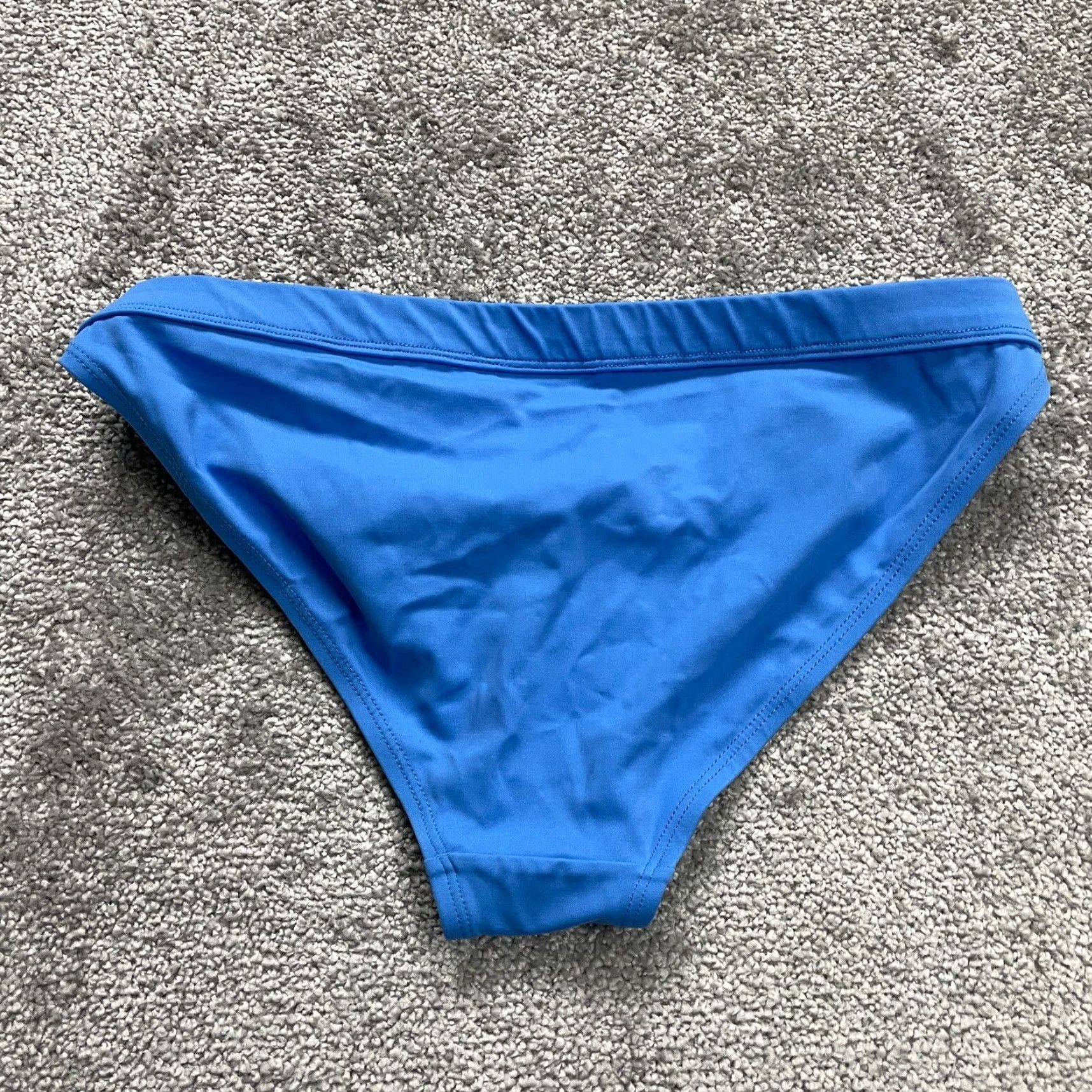 Vintage Sand N Sun Bikini Bottom Women's Medium Solid Blue Nylon with Buttons Beach Size 32" / US 10 / IT 46 - 2 Thumbnail