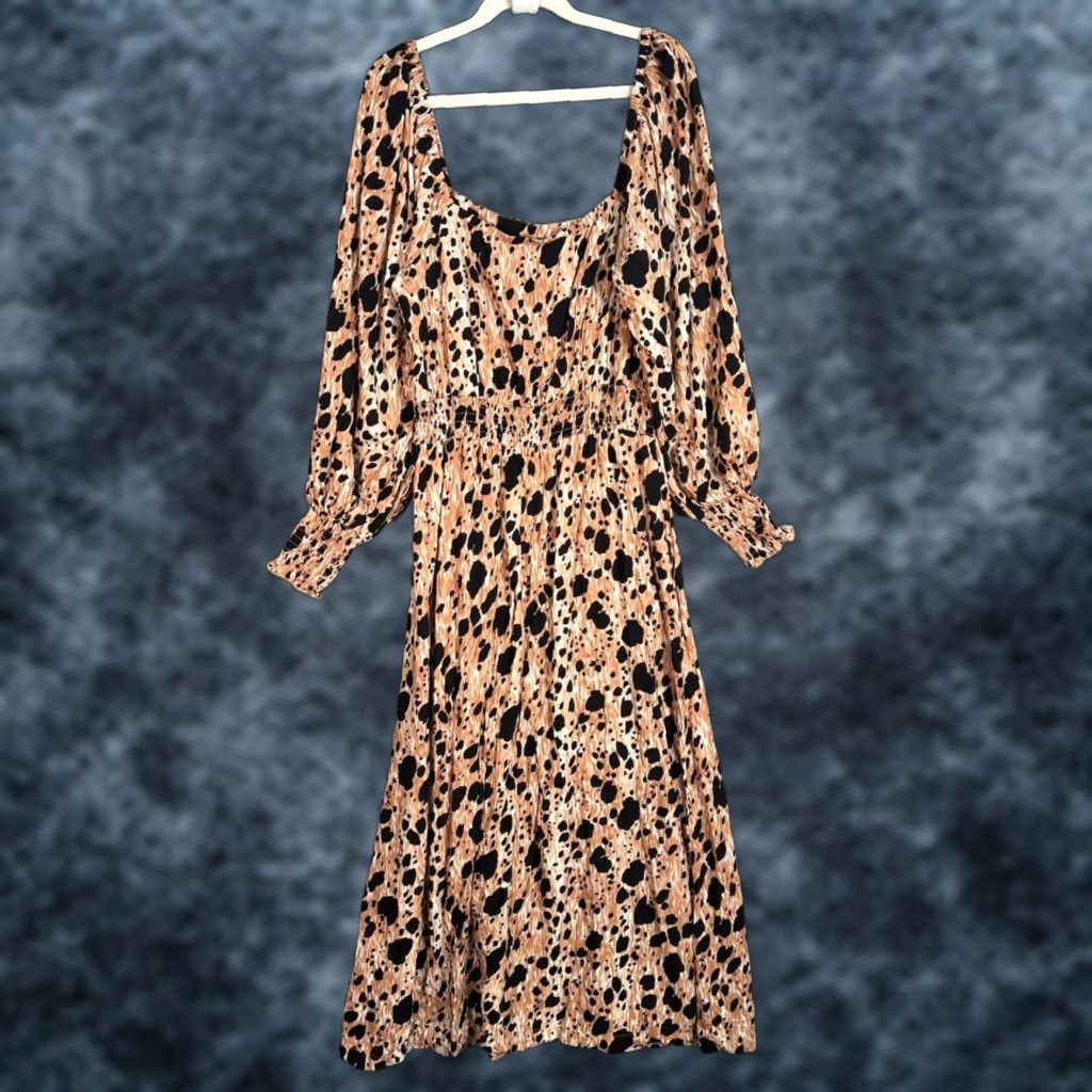 Vintage Miss Selfridge Womens Long Sleeve Midi Dress Size 4 Animal Print Size S / US 4 / IT 40 - 1 Thumbnail