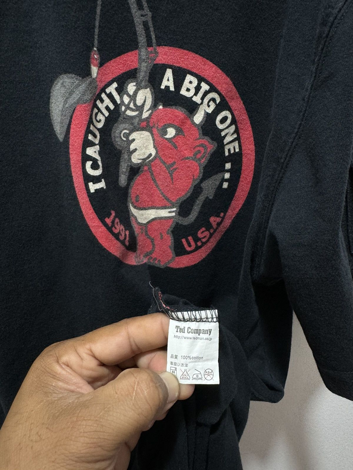 Japanese Brand VINTAGE TED COMPANY RED DEVIL LIVE TOUGHLY LOGO TEE Size US L / EU 52-54 / 3 - 11 Thumbnail