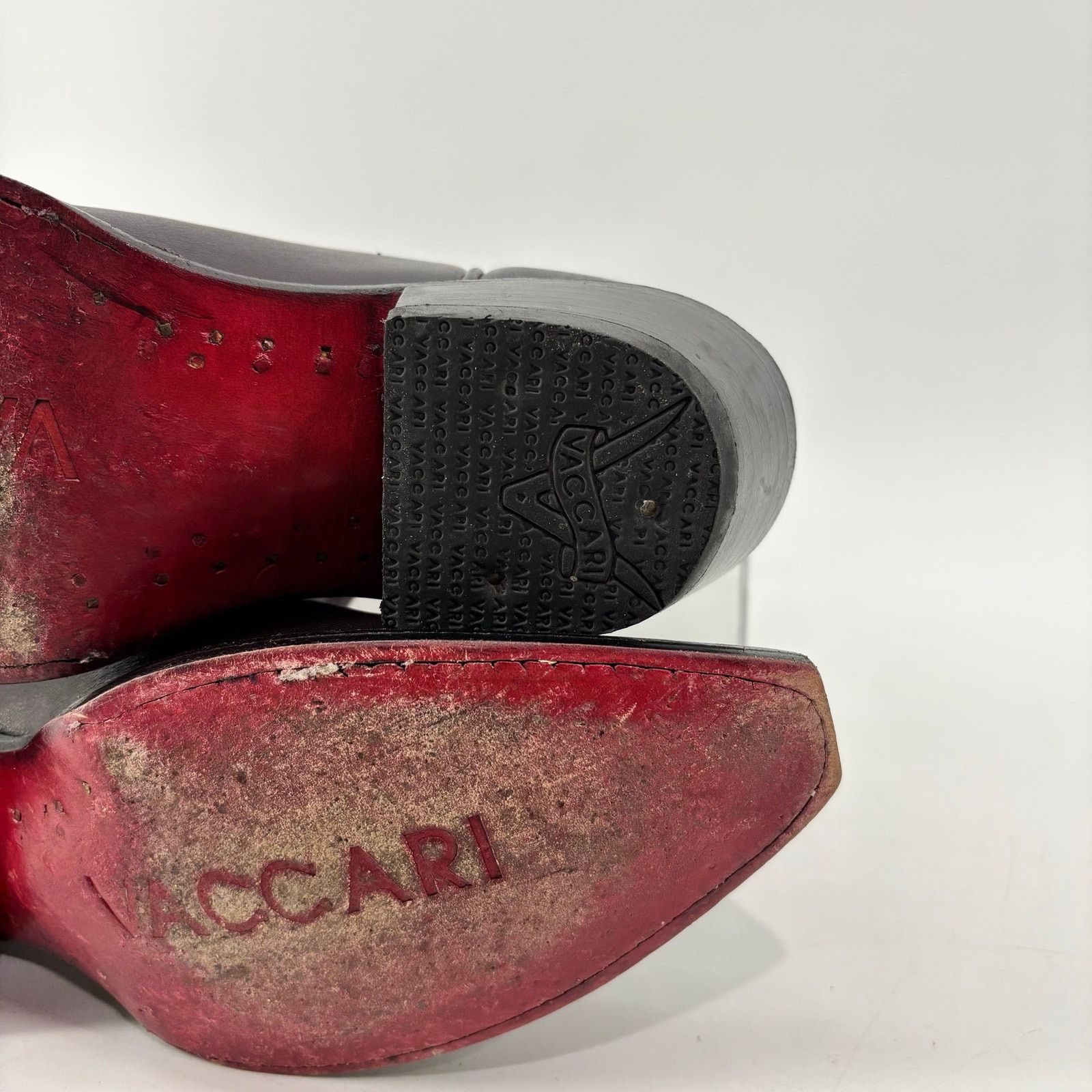 Vintage Vaccari Cowboy Boots Burgundy Plum Size 6.5 Leather Classic Size US 6.5 / IT 36.5 - 11 Thumbnail