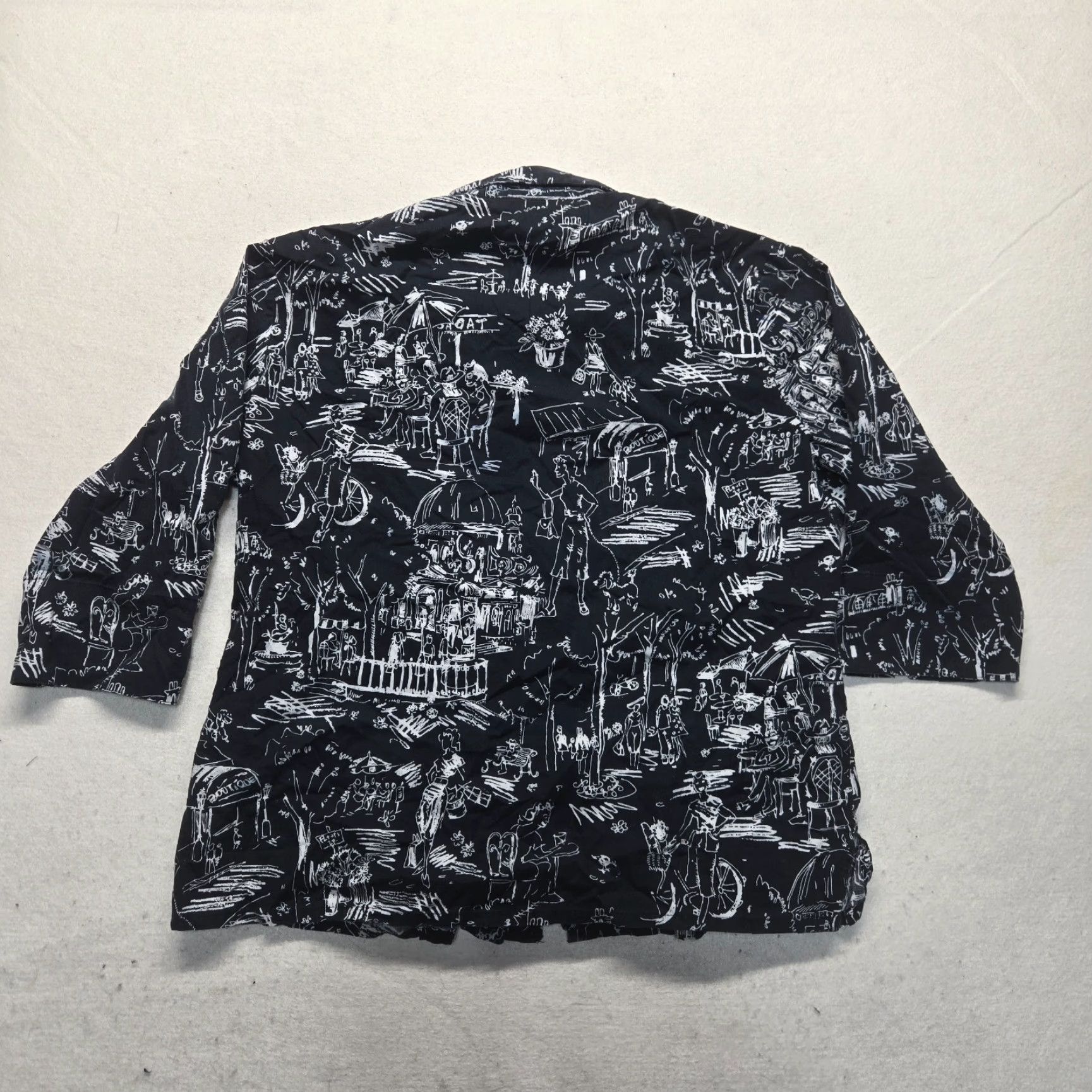 Vintage VINTAGE N Touch Shirt Adult Women L Black Floral Button-Up 3/4 Sleeve Spring Floral Mens Womens? Size L / US 10 / IT 46 - 7 Thumbnail