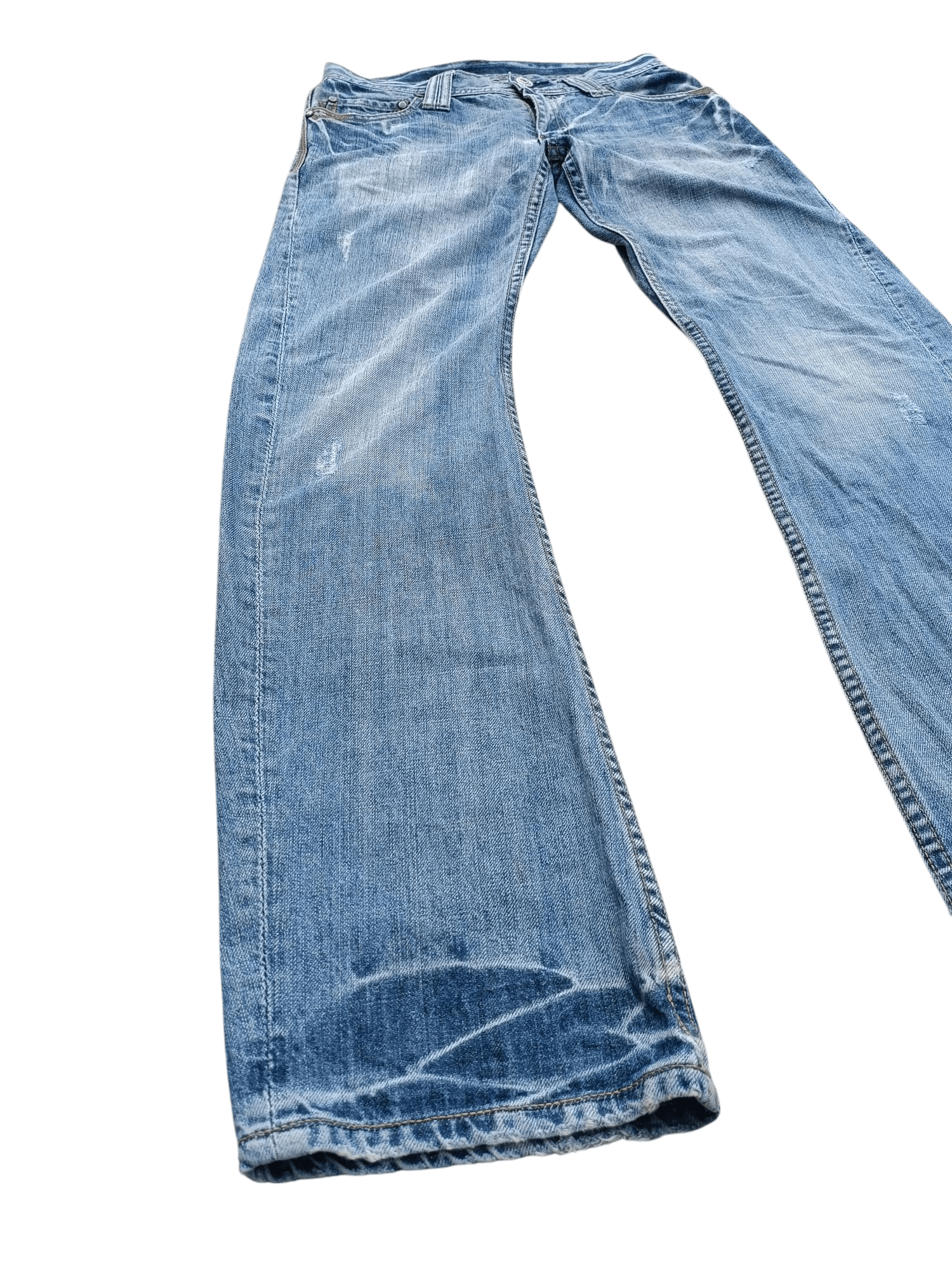 Japanese Brand Japanese TKMIXPICE Distressed Baggy Twisted Leg Denim E254 Size US 29 - 1 Thumbnail