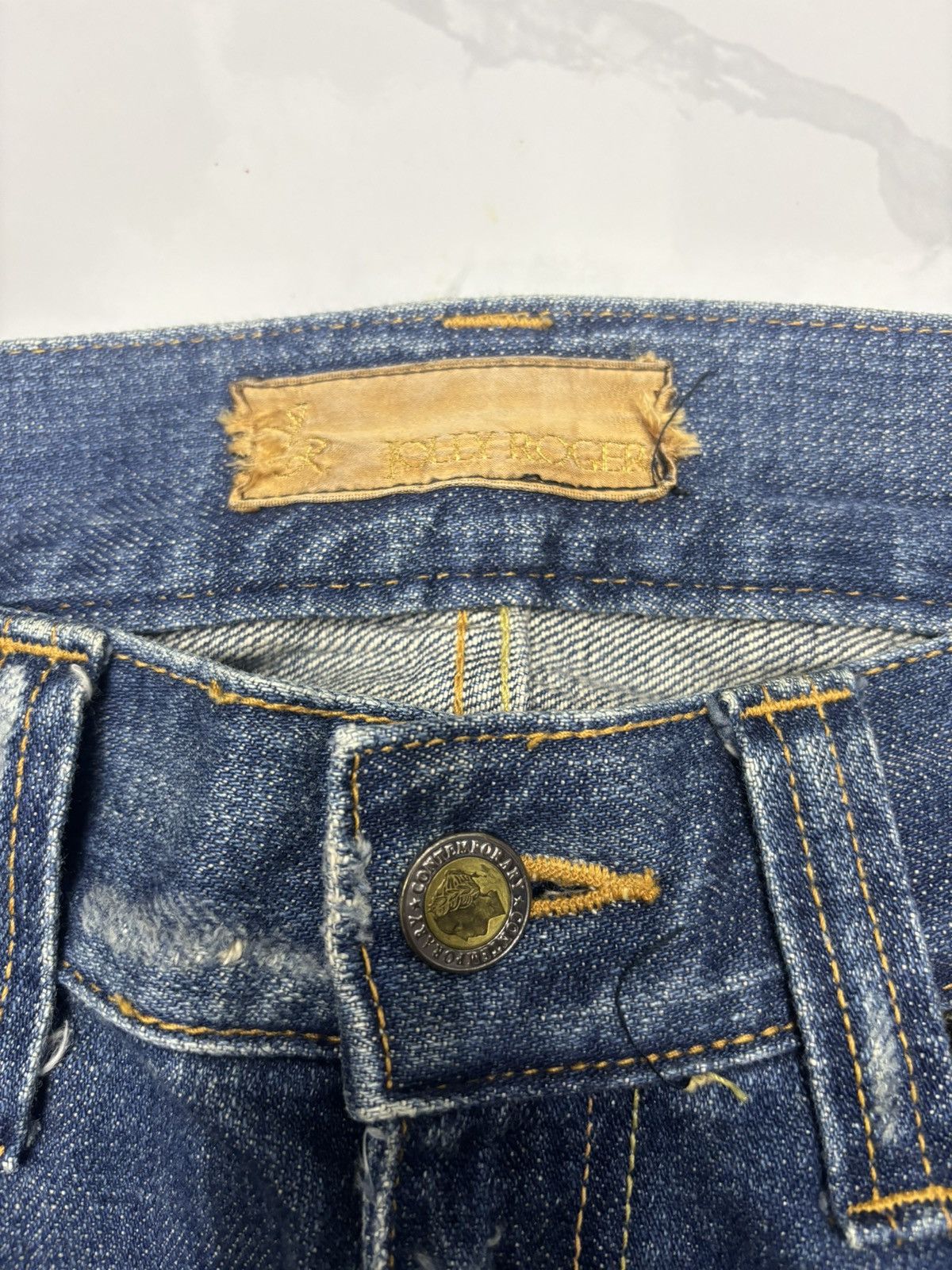 Hysteric Glamour × Japanese Brand DISTRESSED DENIM JOLLY ROGER RARE DESIGN PUNK JEANS Size US 32 / EU 48 - 9 Thumbnail