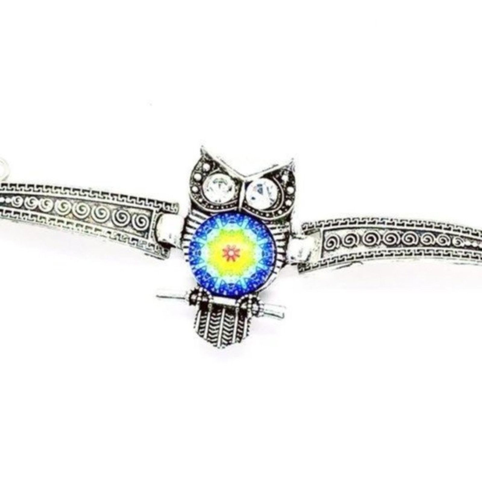 Other Boho Owl Rhinestone Silver-Tone Bracelet NWT Size ONE SIZE - 4 Thumbnail