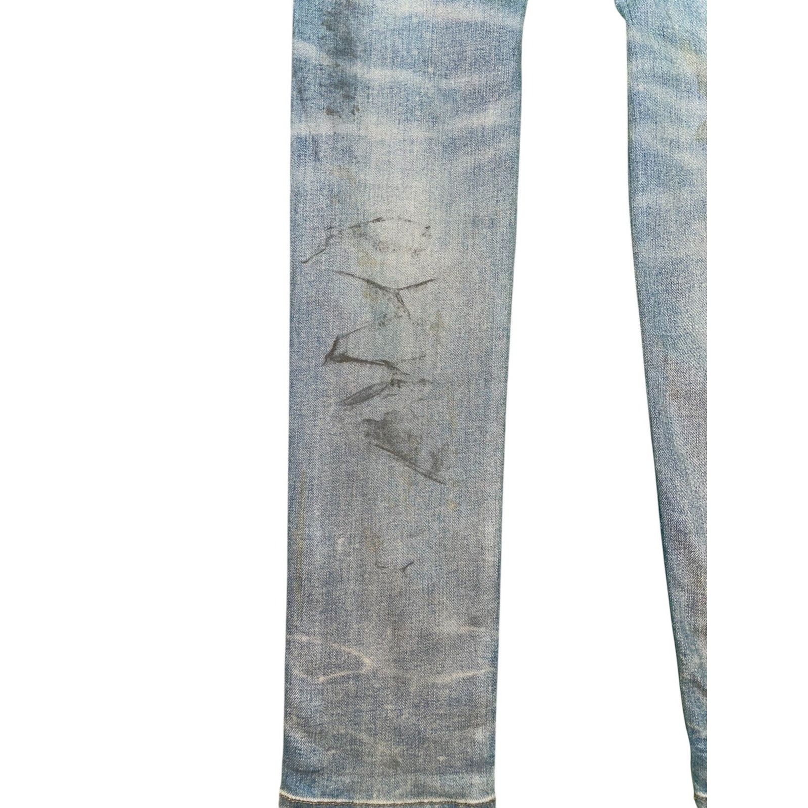 Amiri Amiri White Side Logo Light Wash Blue Jeans Size US 32 / EU 48 - 7 Thumbnail