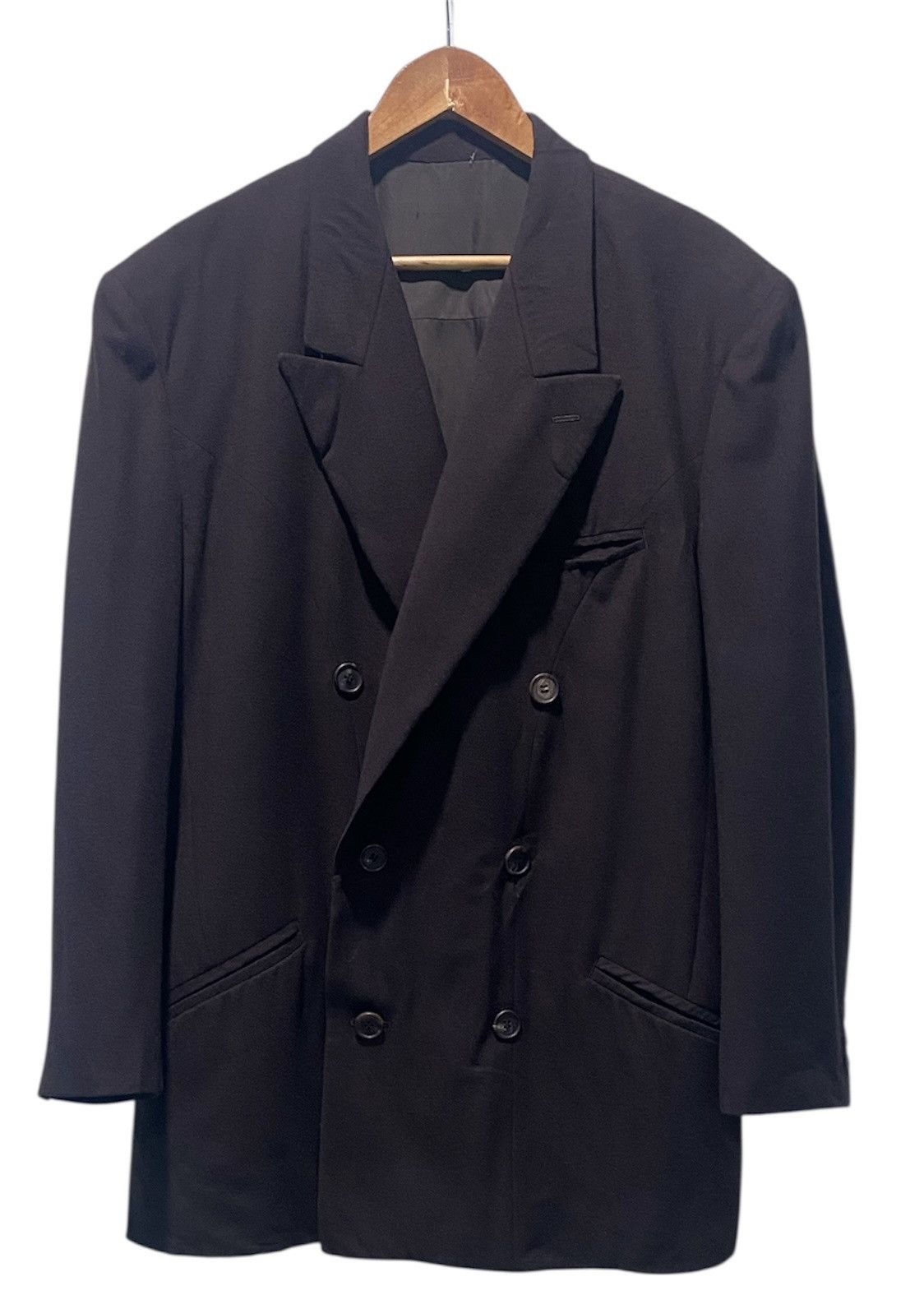 Issey Miyake Archive 80’s Issey Miyake Double Breasted Coat Wool Jacket Size US XL / EU 56 / 4 - 1 Thumbnail