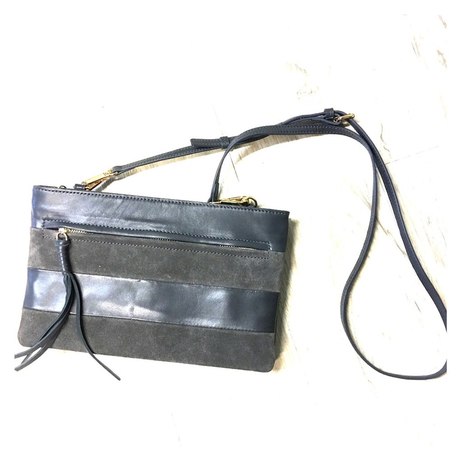 Other Kooba Leather Crossbody Suede Stripes Gray Leather Bag Size ONE SIZE - 4 Thumbnail