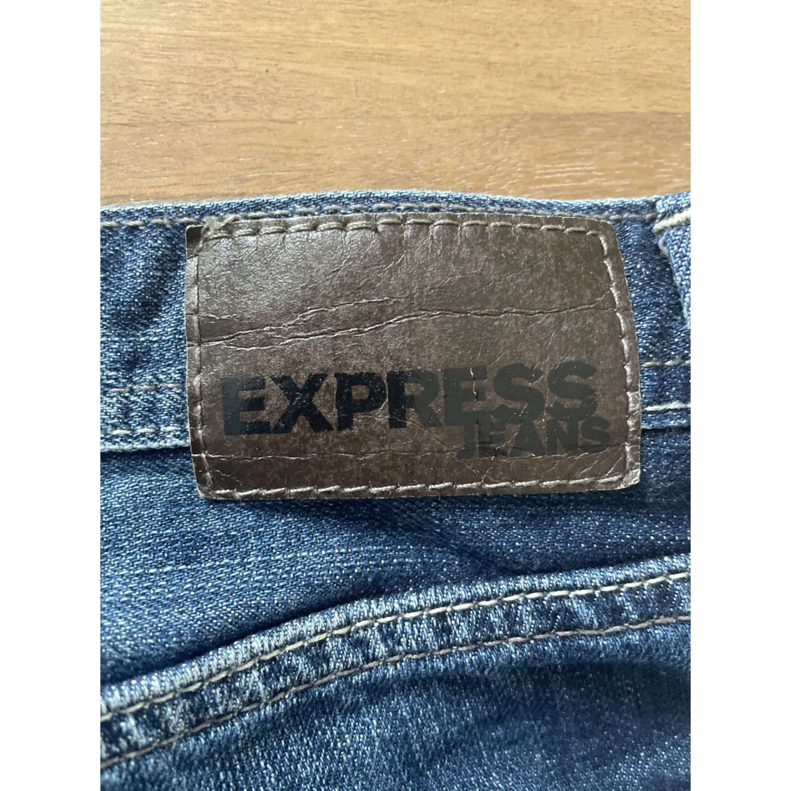 Express VINTAGE Express Jeans 36x26 Slim Straight 90s Rocco Low Rise Denim Blue Mens Size US 36 / EU 52 - 6 Thumbnail