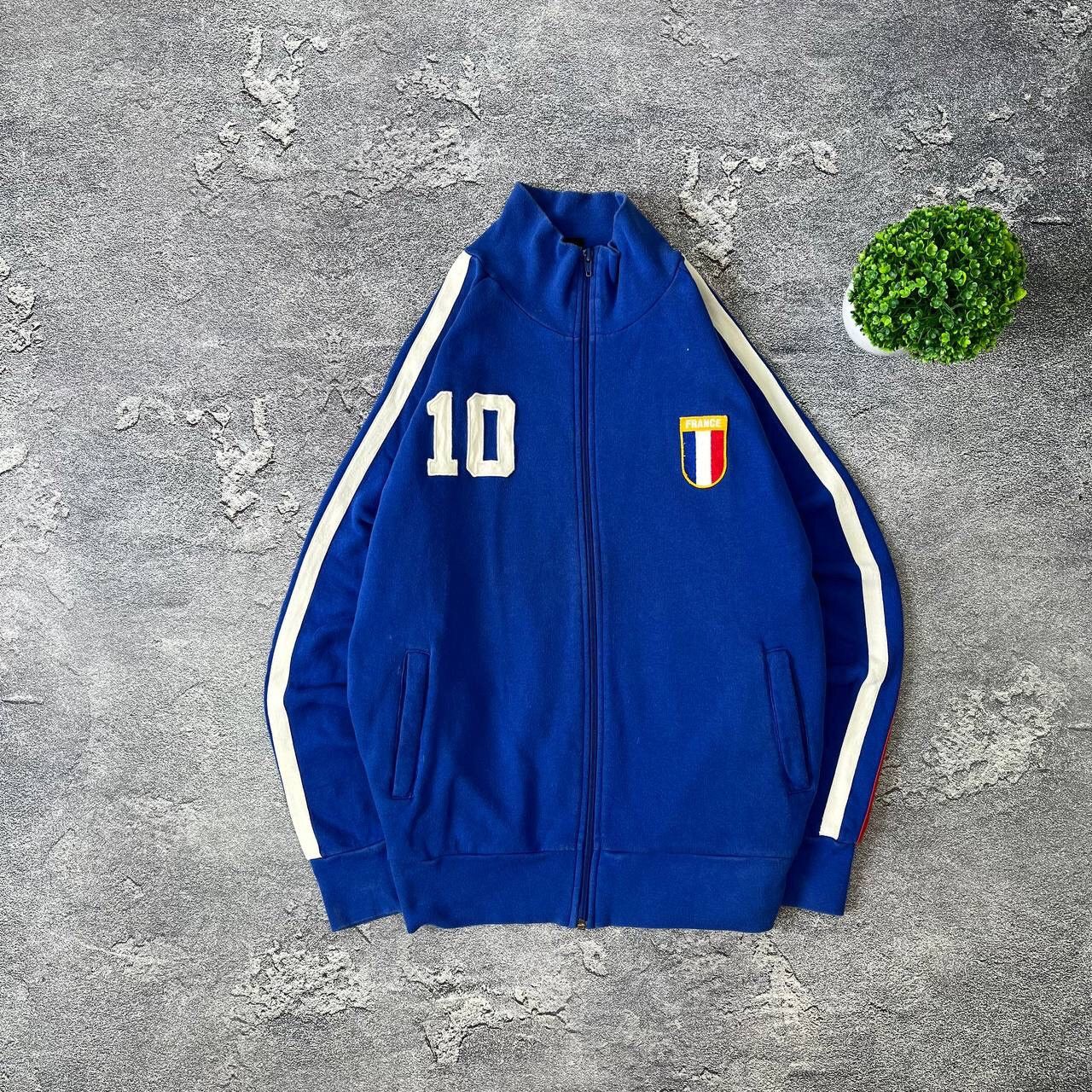 Other Y2K Rare 🇫🇷 Blue 10 Italia Team big center logo Soccer Zip Size US L / EU 52-54 / 3 - 9 Thumbnail