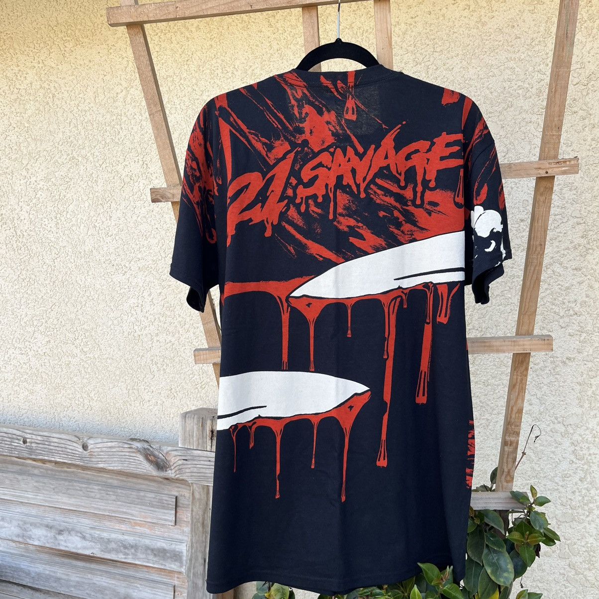 21 Savage × J. Cole × Liquid Blue 21 Savage Liquid Blue Bloody Knife All-Over T-Shirt Size US L / EU 52-54 / 3 - 2 Thumbnail
