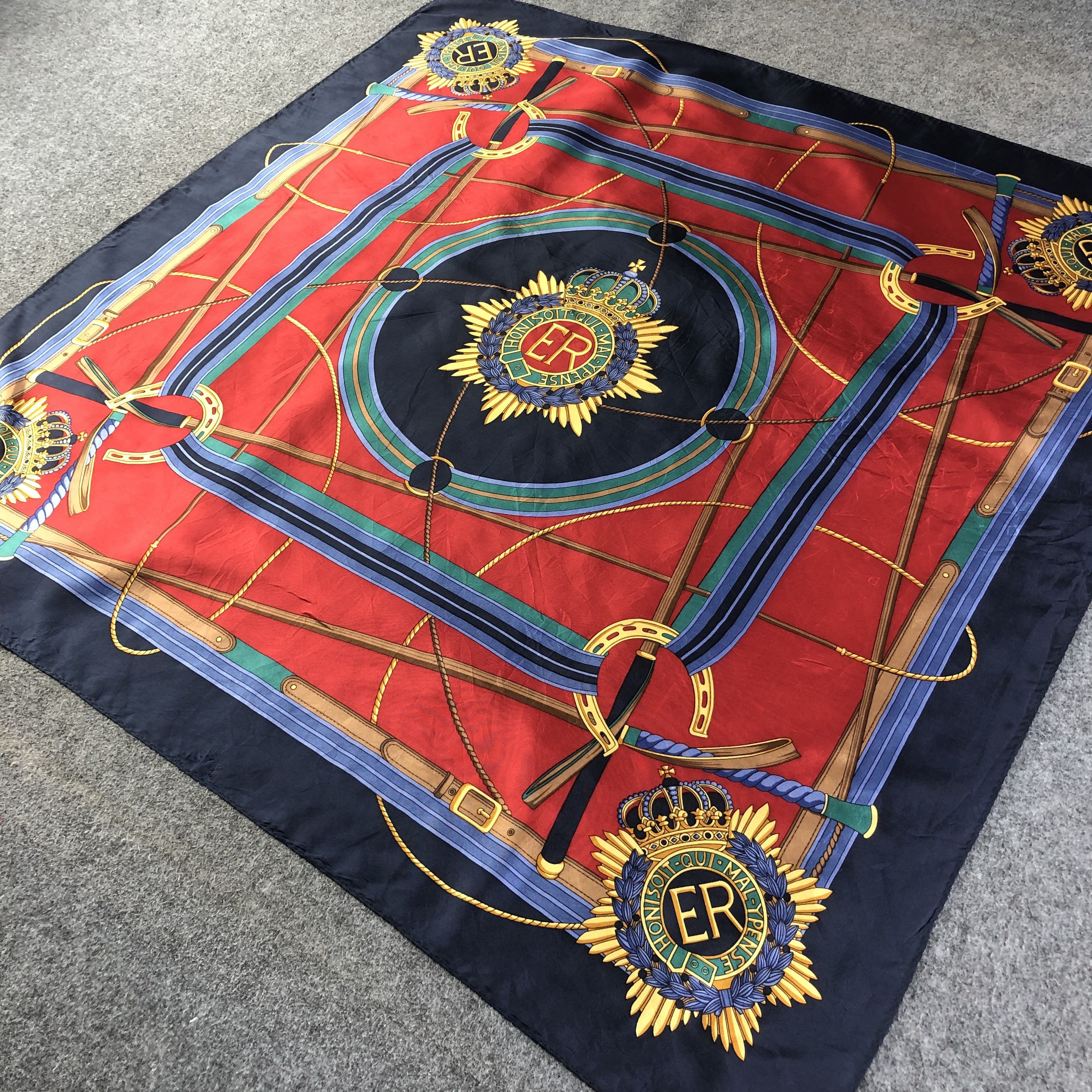 Japanese Brand Elizabeth Regina Silk Scarf M784 Size ONE SIZE - 2 Thumbnail
