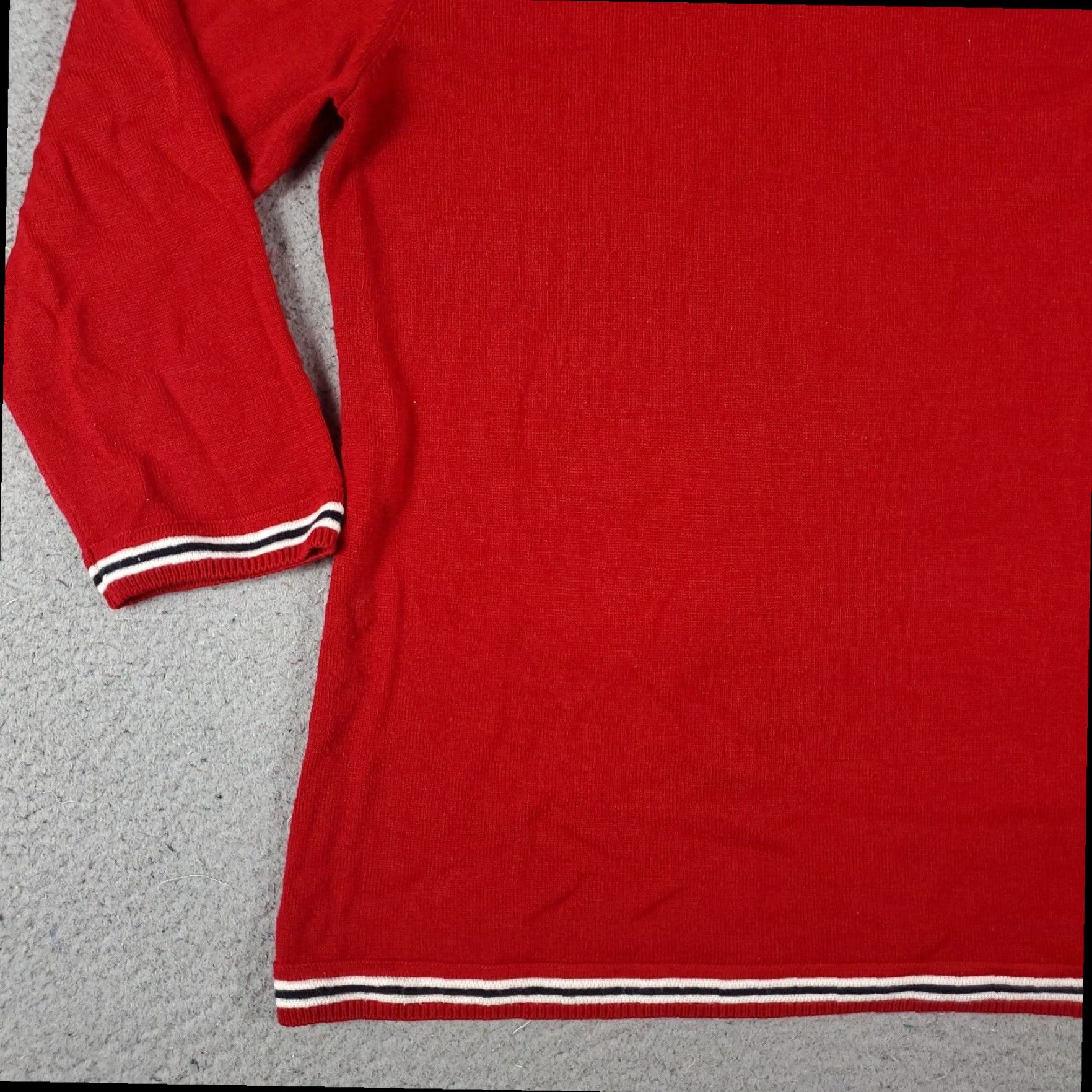 Tommy Hilfiger Tommy Hilfiger Womens Red Turtleneck Sweater Large Long Sleeve Cotton Blend Pullover Casual Business Size L / US 10 / IT 46 - 3 Thumbnail