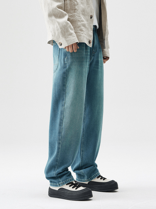 Japanese Brand × Jean American high street washed wide-leg trendy stretch jeans Size US 32 / EU 48 - 2 Thumbnail