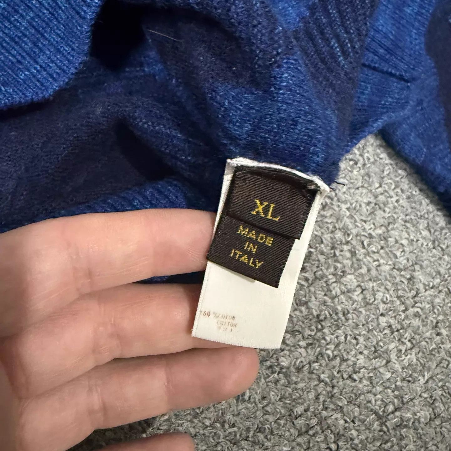 Louis Vuitton LV blue wool check long sleeve XL 99 new Size XL / US 12-14 / IT 48-50 - 4 Thumbnail